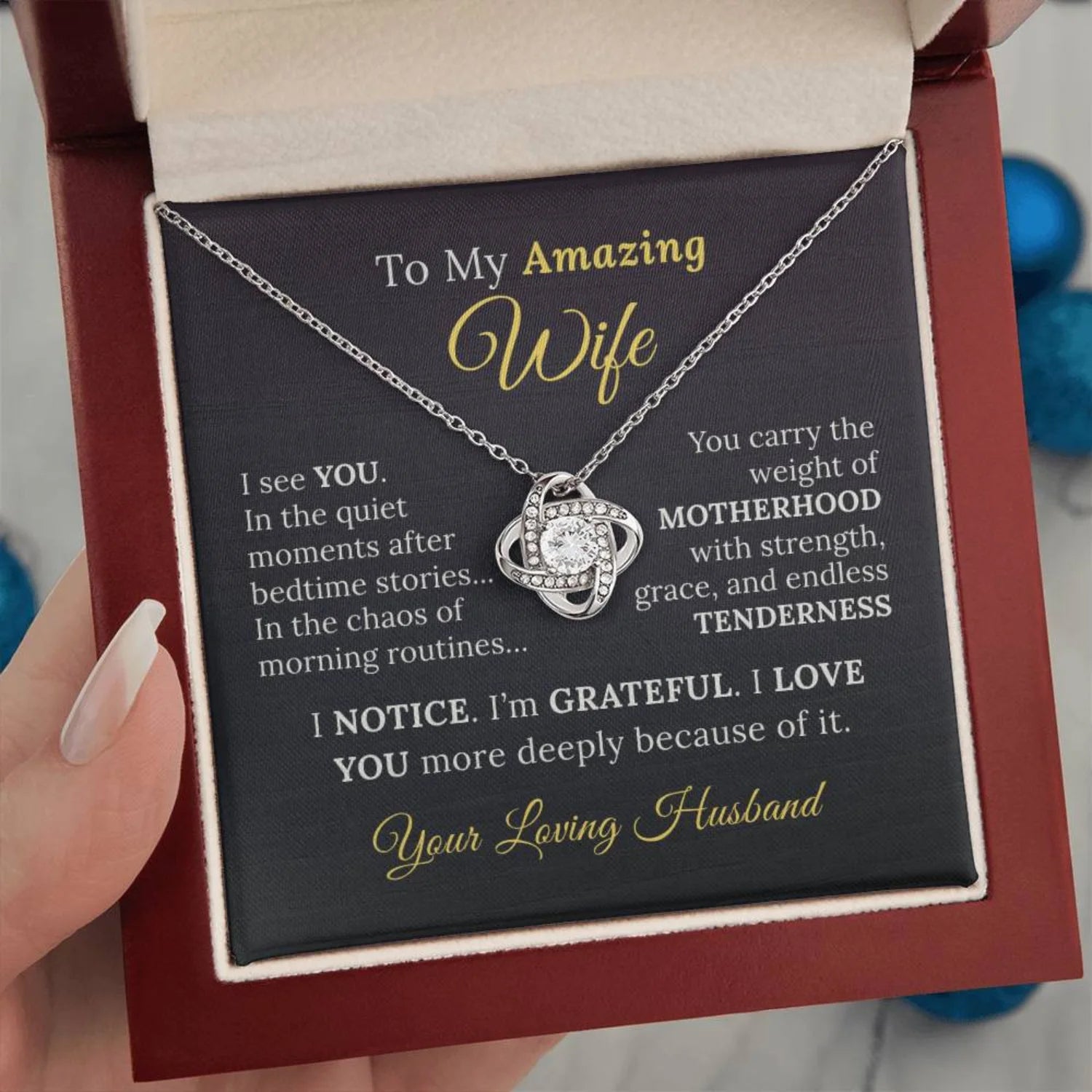 To my Amazing Wife - "I See You" Appreciation Necklace