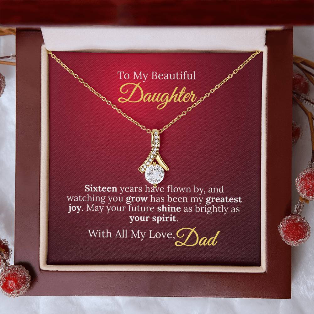 To My Beautiful Daughter - Sweet Sixteen Necklace from Dad