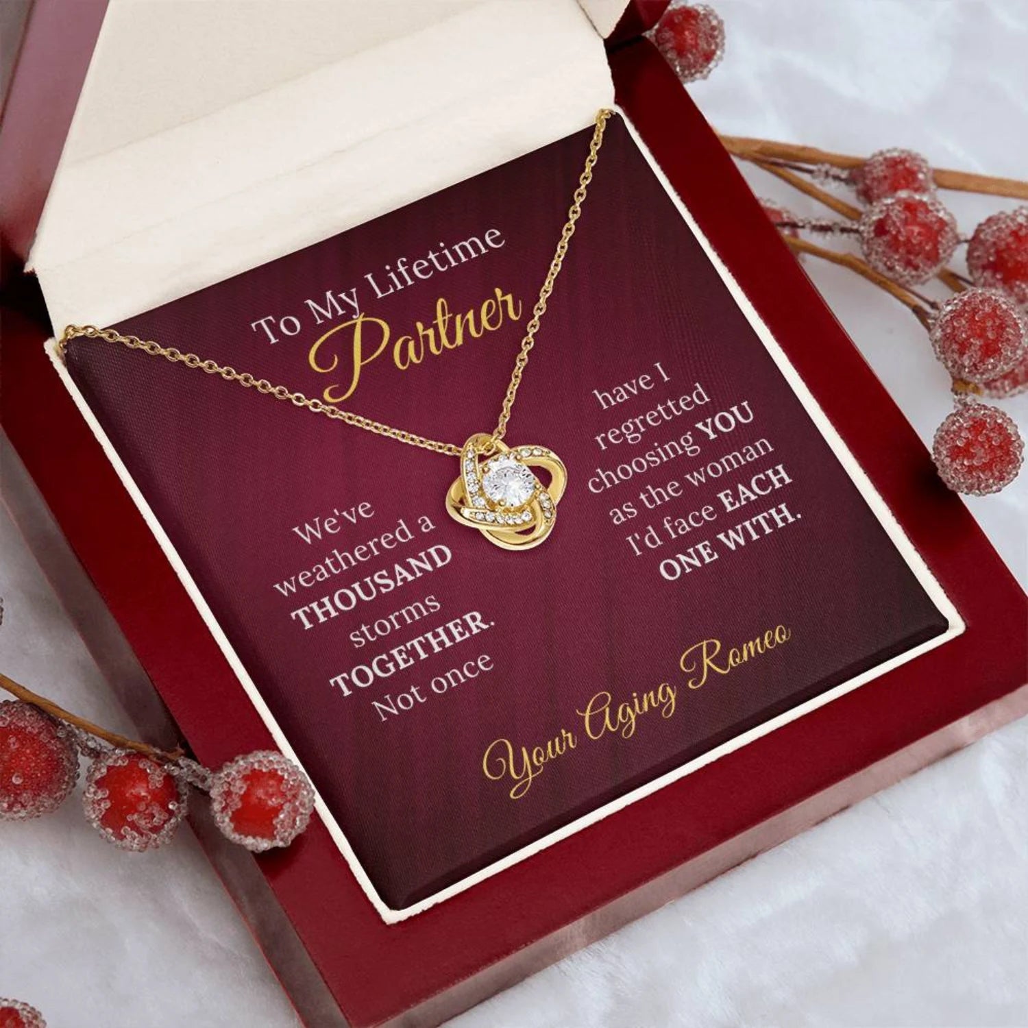 To My Lifetime Partner - Wife Appreciation Necklace