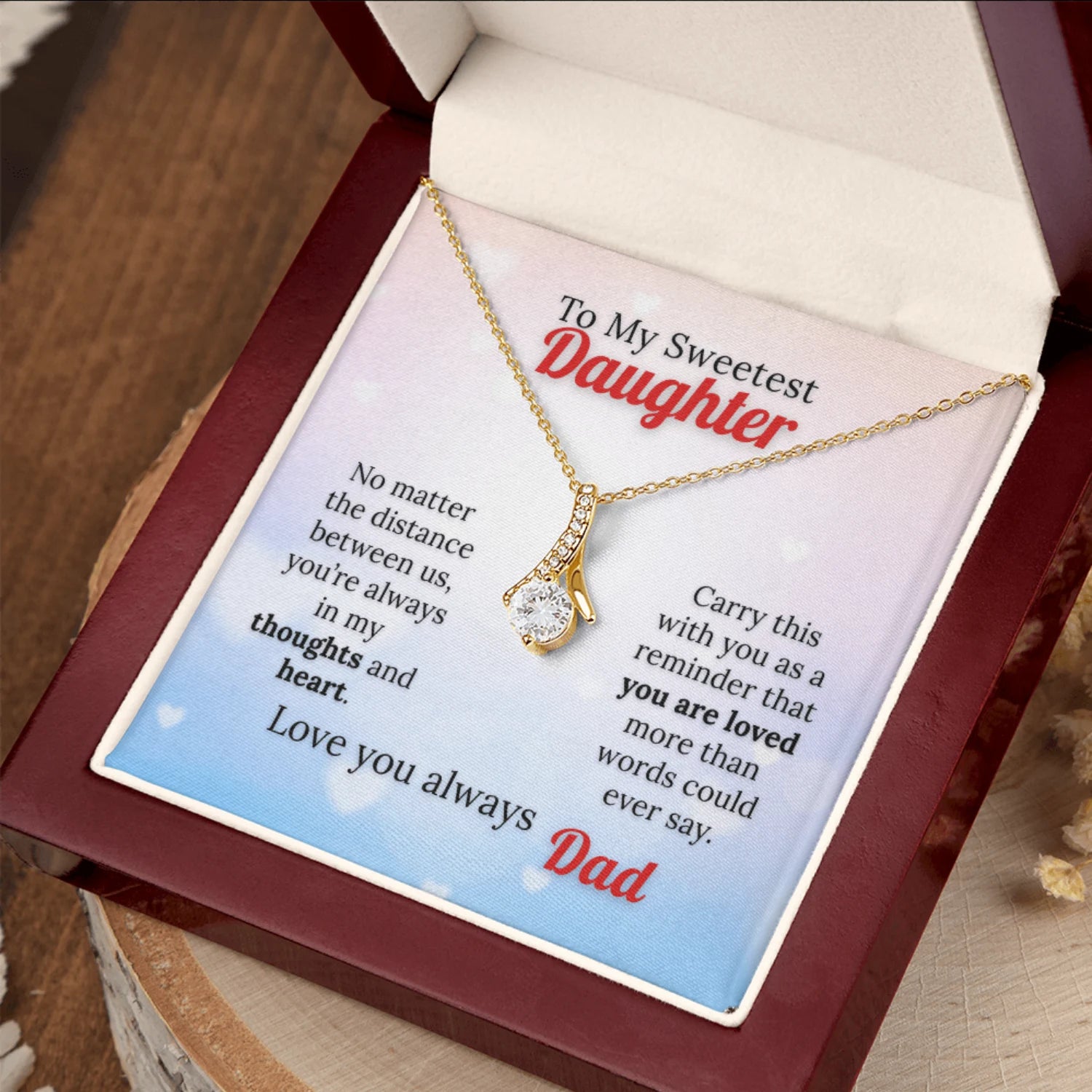 To My Sweetest Daughter - Love Beyond Distance Necklace