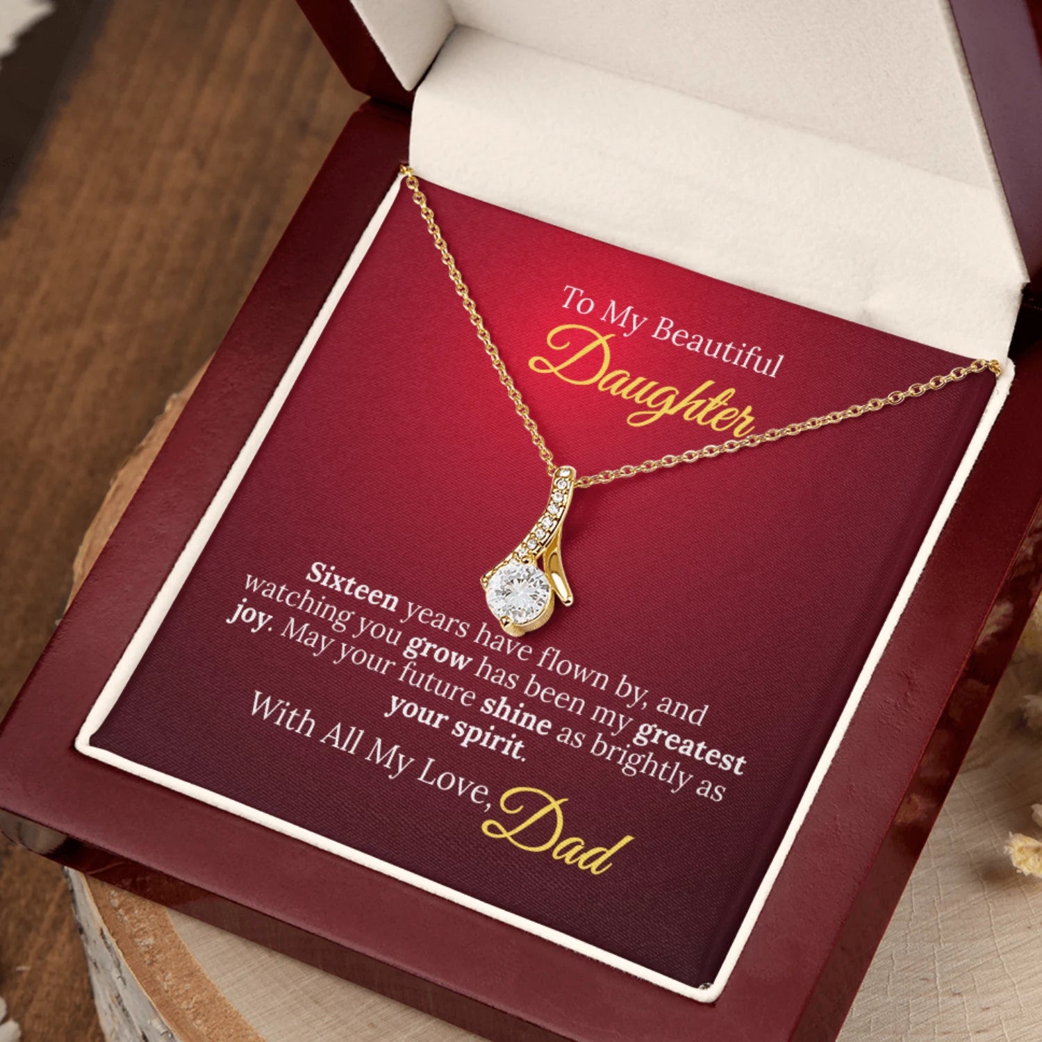 To My Beautiful Daughter - Sweet Sixteen Necklace from Dad