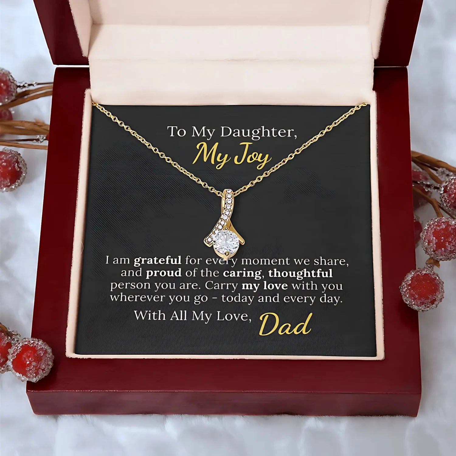 To My Daughter My Joy - Heartfelt Love Necklace