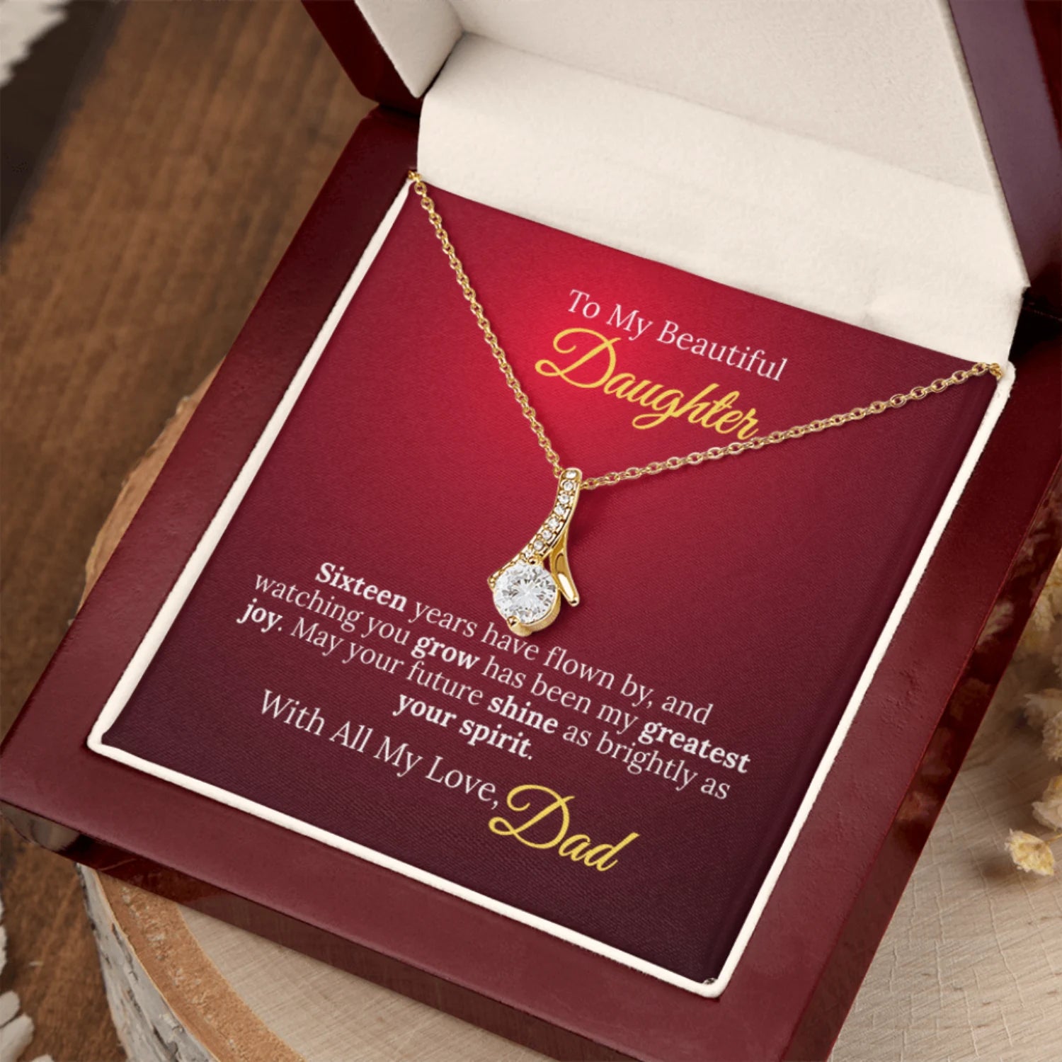 To My Beautiful Daughter - Sweet Sixteen Necklace from Dad
