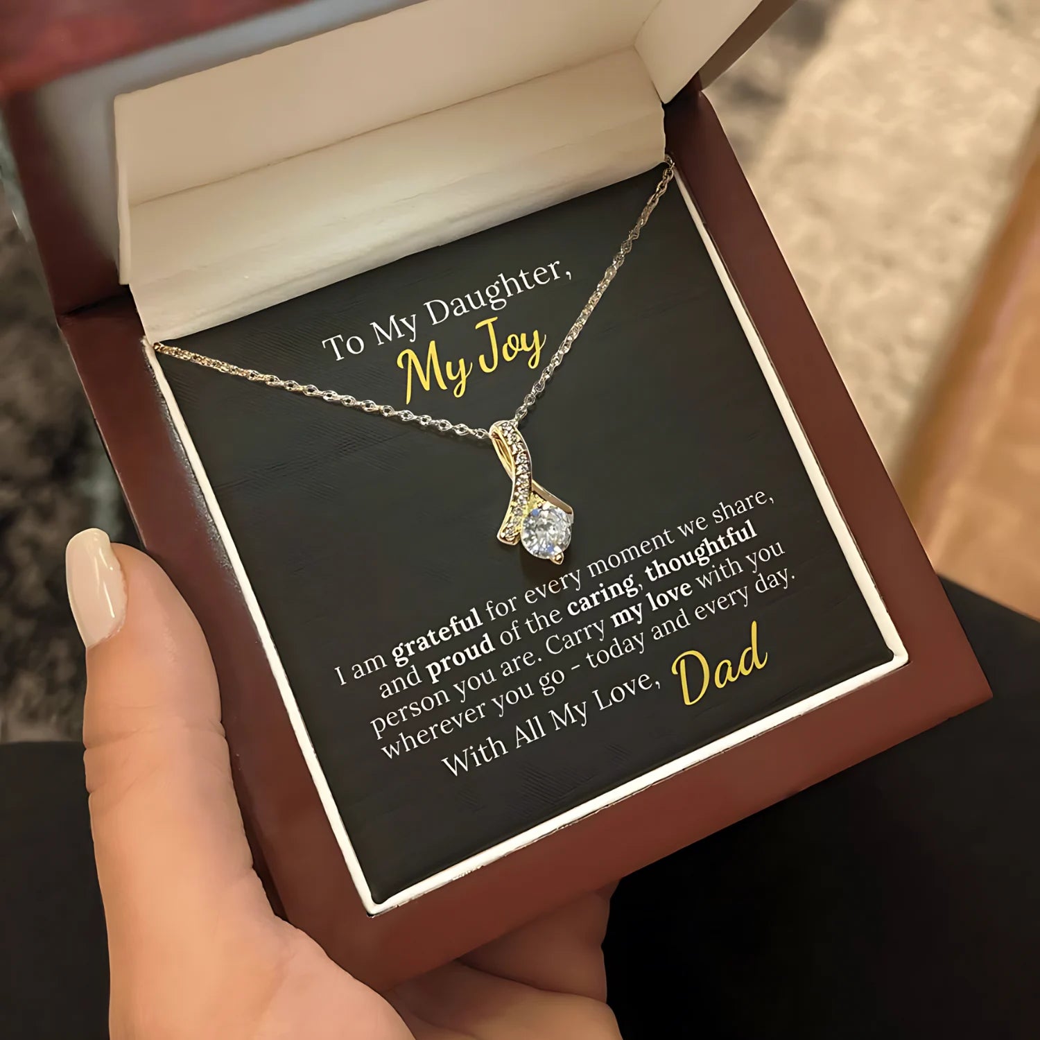 To My Daughter My Joy - Heartfelt Love Necklace