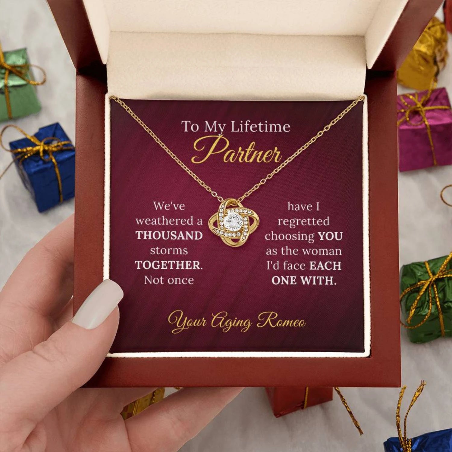 To My Lifetime Partner - Wife Appreciation Necklace