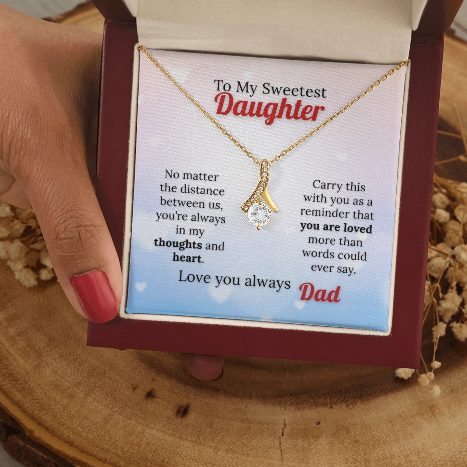 To My Sweetest Daughter - Love Beyond Distance Necklace