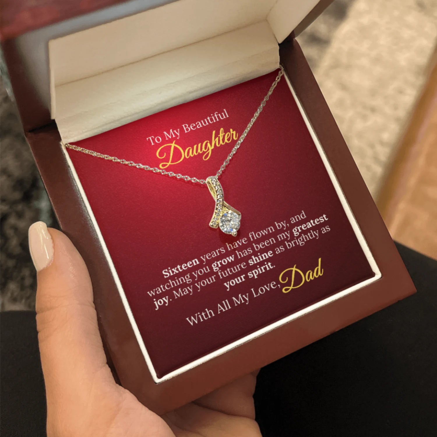 To My Beautiful Daughter - Sweet Sixteen Necklace from Dad
