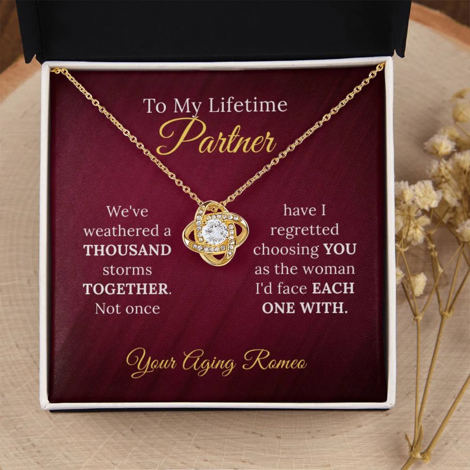 To My Lifetime Partner - Wife Appreciation Necklace