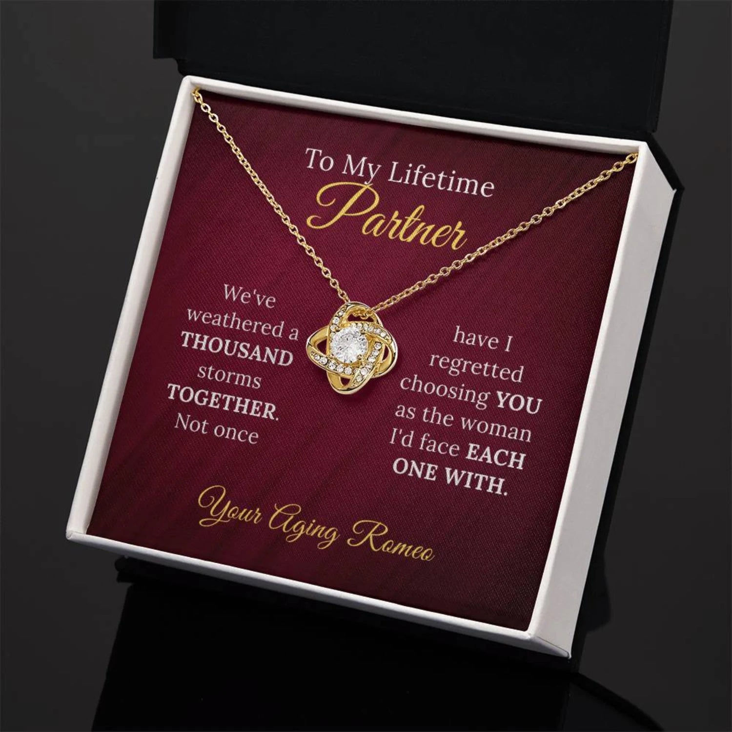 To My Lifetime Partner - Wife Appreciation Necklace