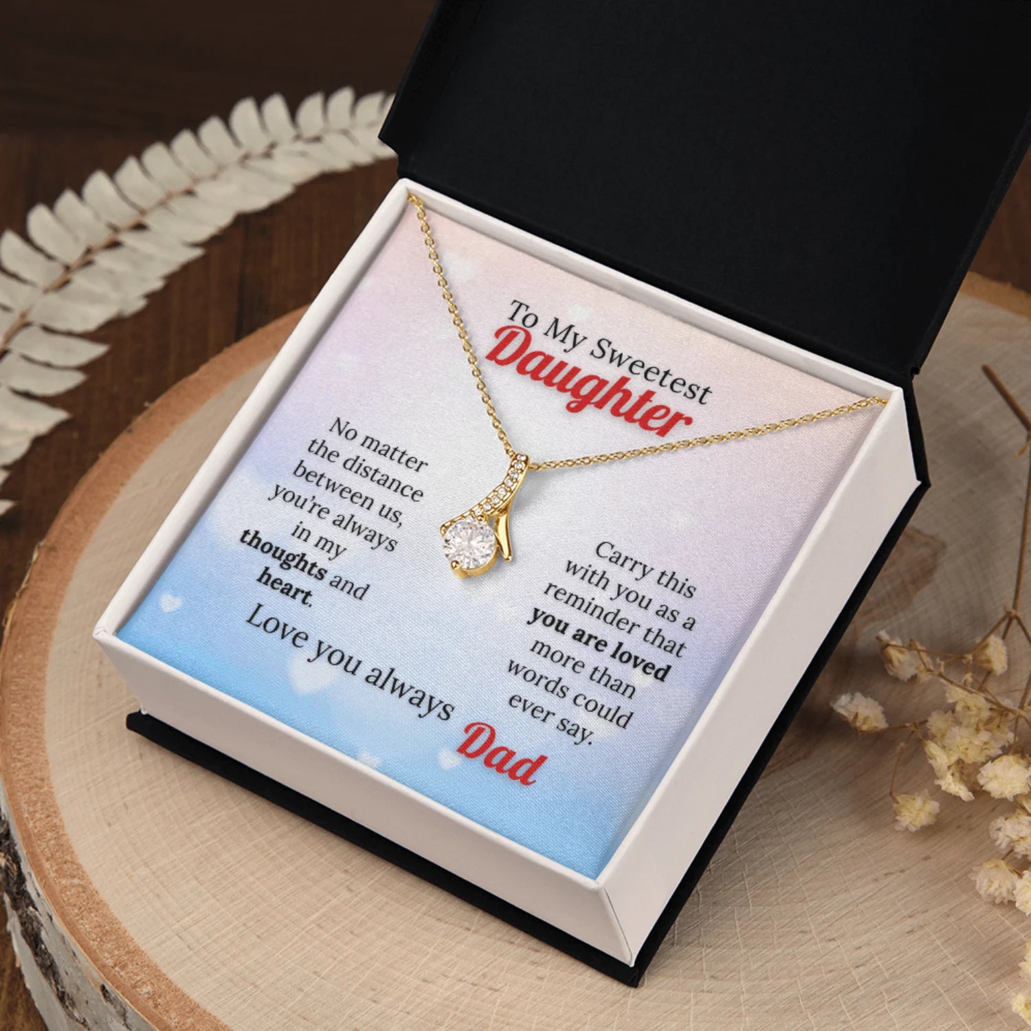 To My Sweetest Daughter - Love Beyond Distance Necklace