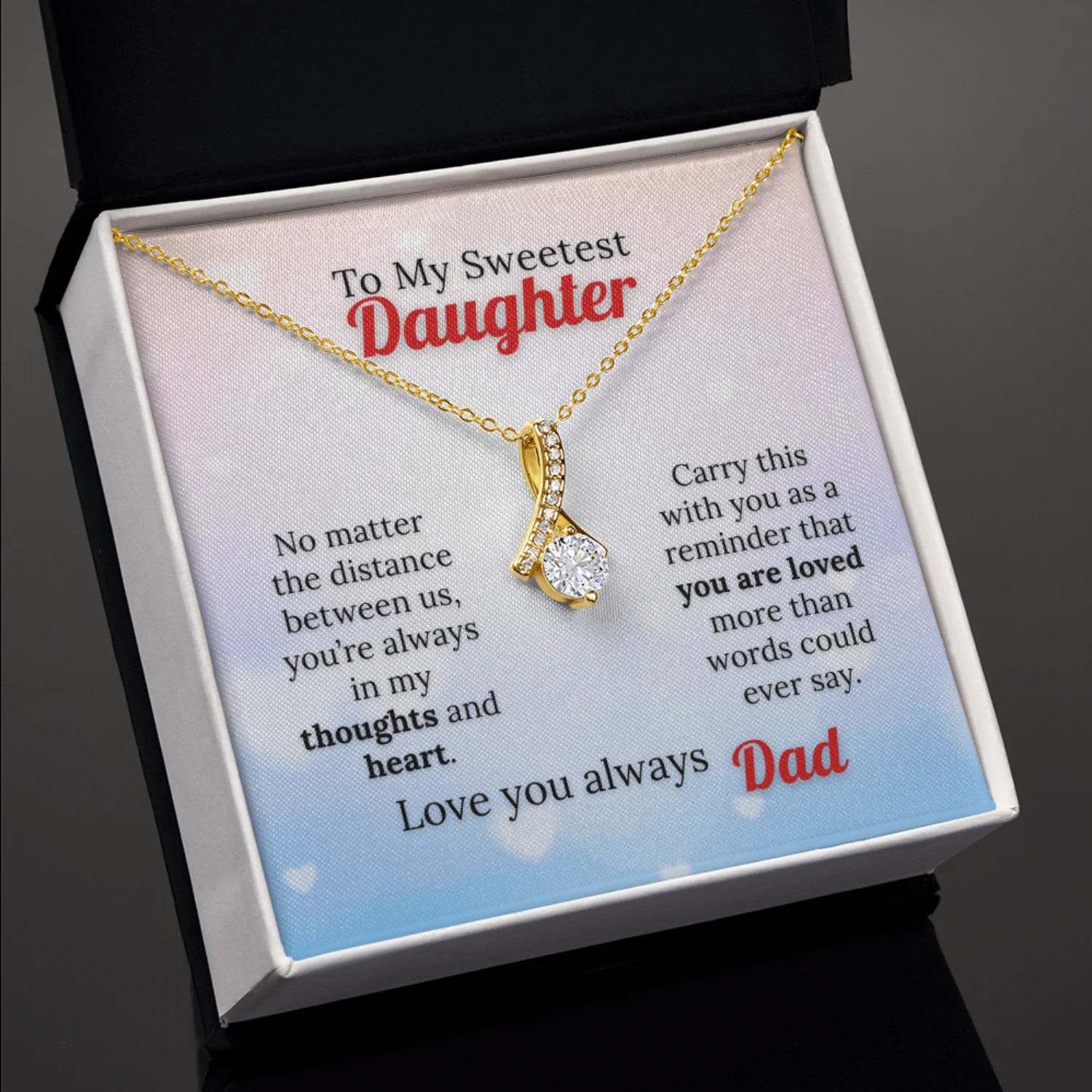 To My Sweetest Daughter - Love Beyond Distance Necklace
