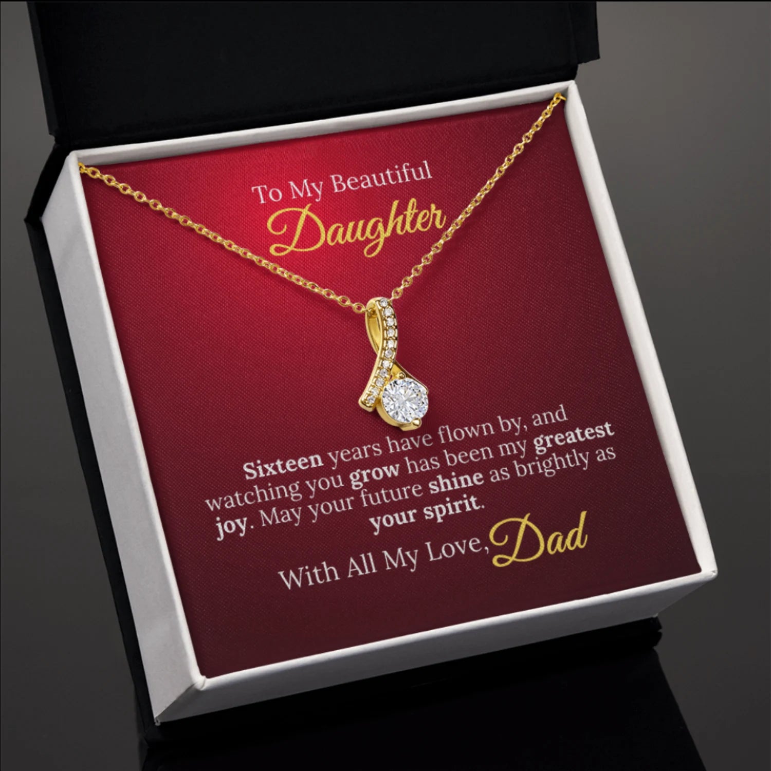 To My Beautiful Daughter - Sweet Sixteen Necklace from Dad