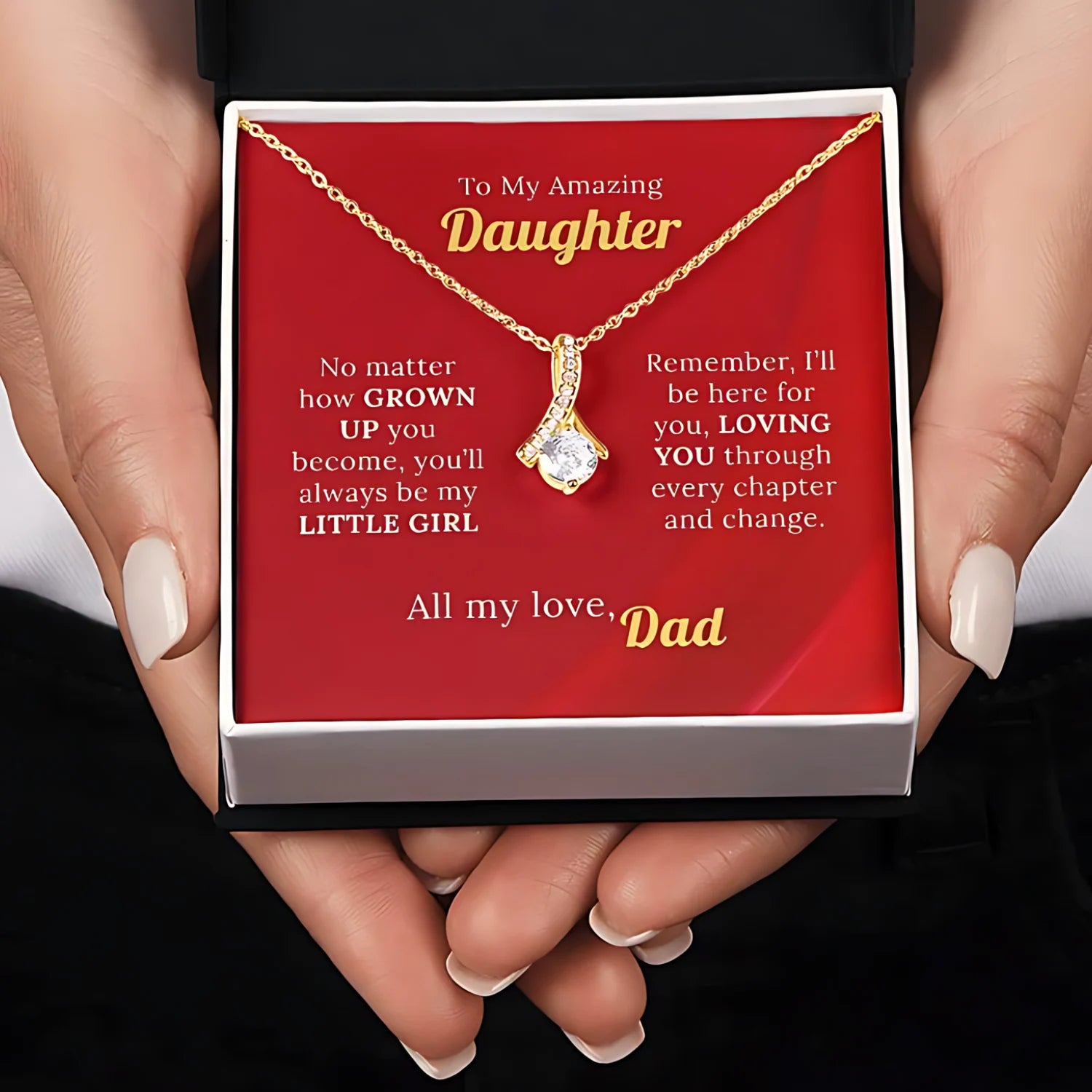 To My Amazing Daughter - Forever My Little Girl Necklace
