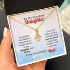 To My Sweetest Daughter - Love Beyond Distance Necklace