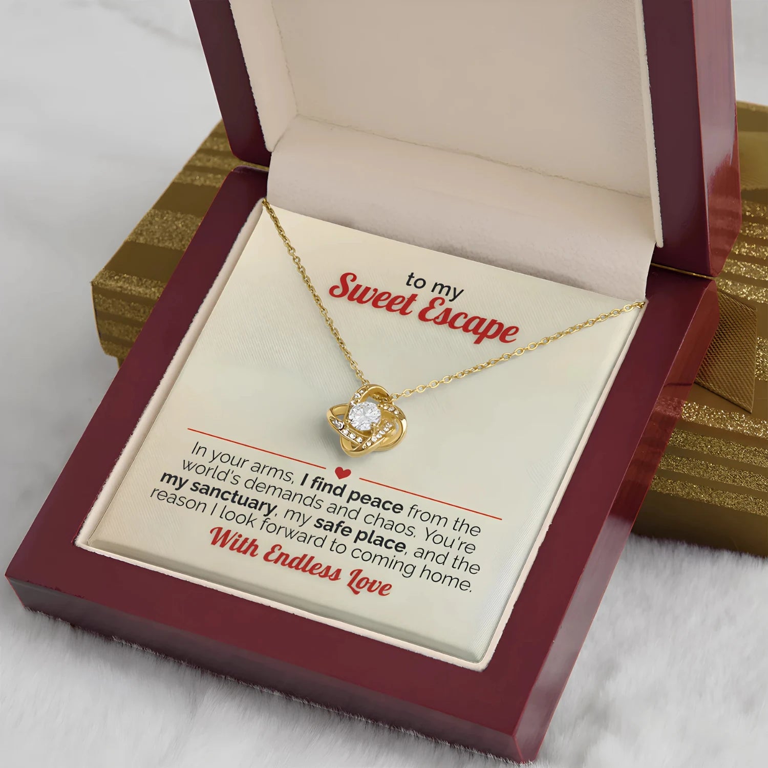 To My Wife - You're My Sweet Escape Gold Necklace