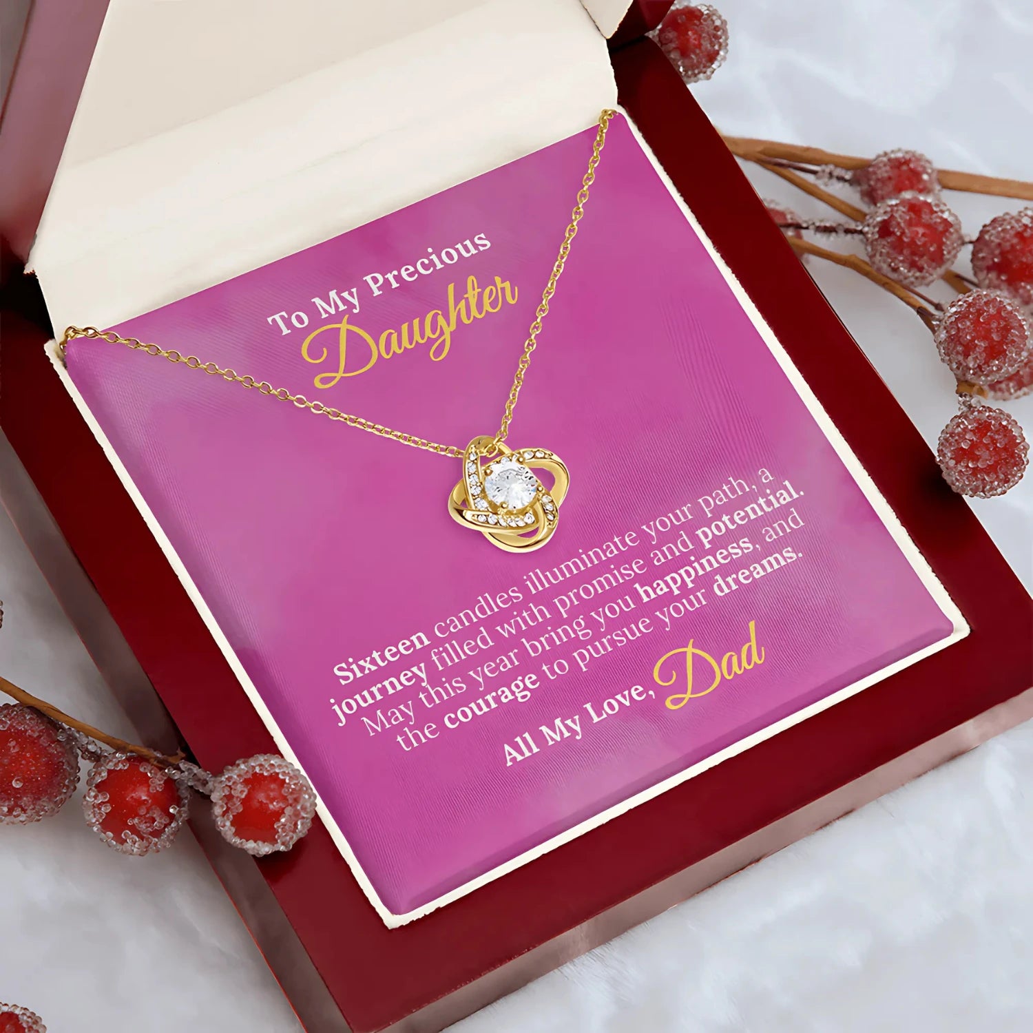 To My Precious Daughter - Sweet 16 Necklace from Dad