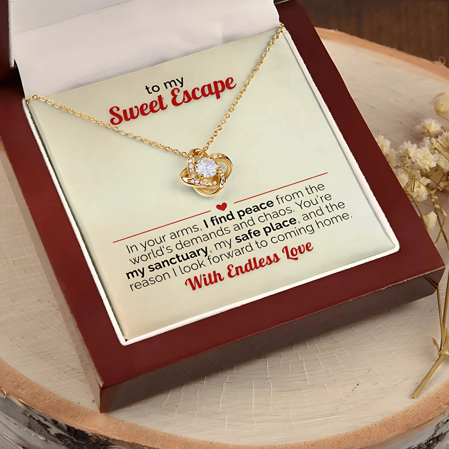 To My Wife - You're My Sweet Escape Gold Necklace