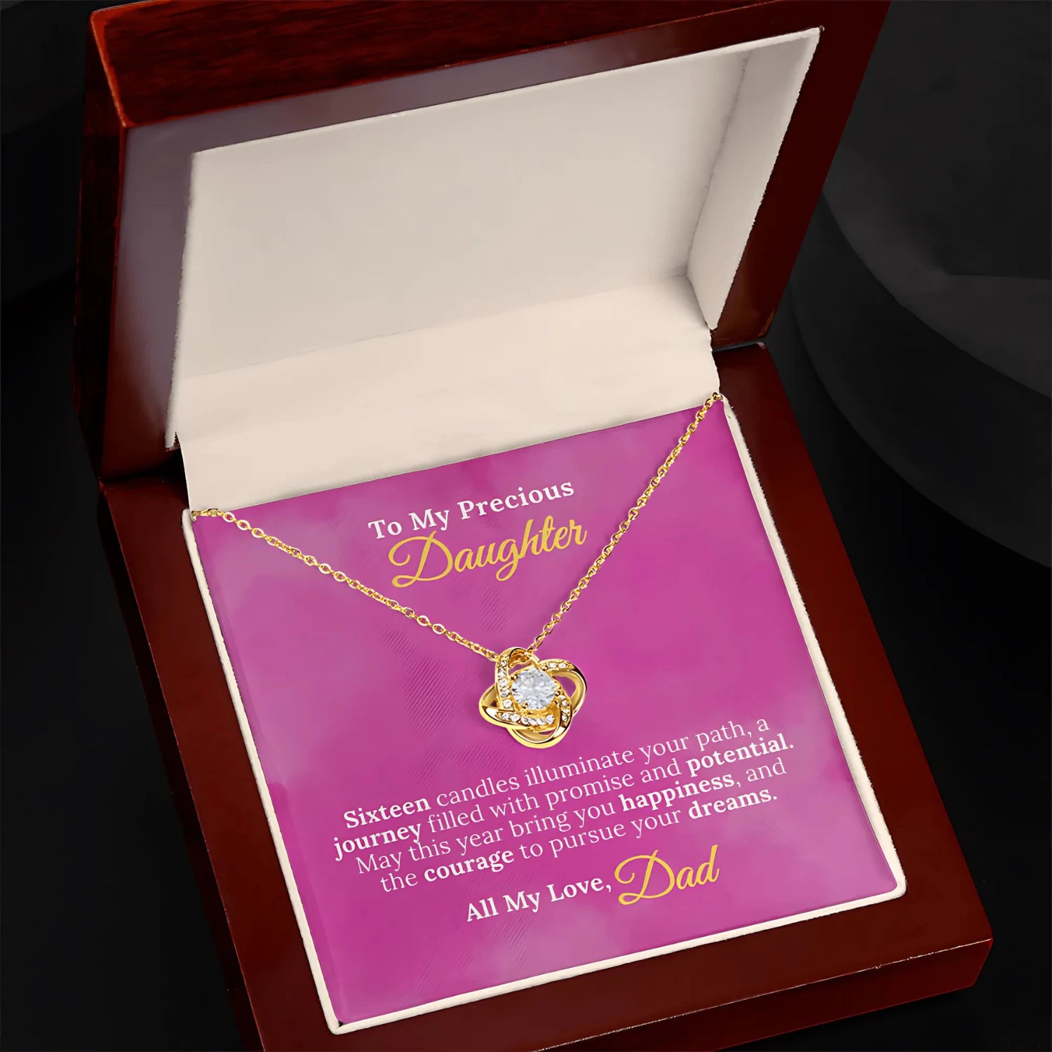 To My Precious Daughter - Sweet 16 Necklace from Dad