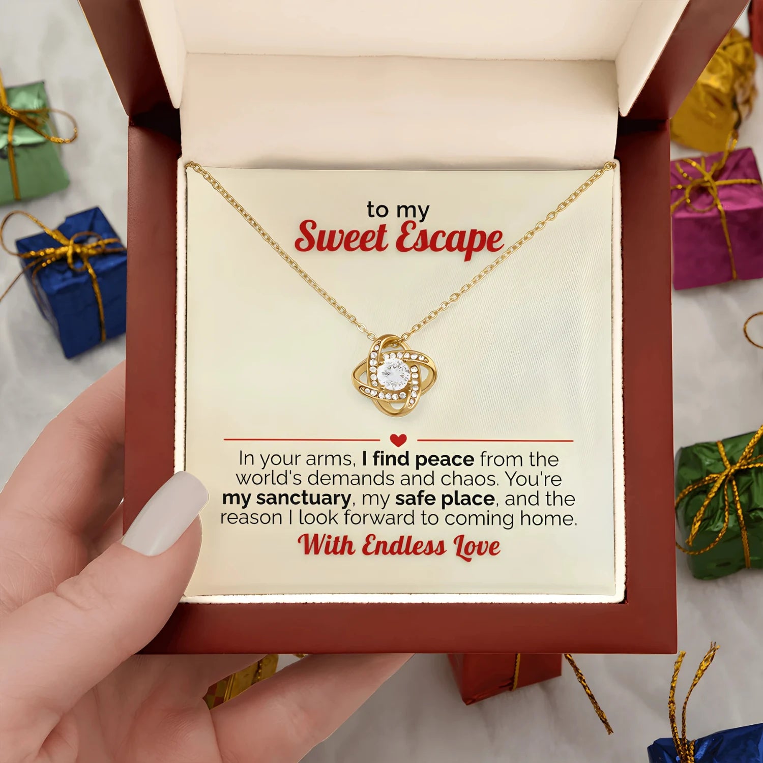 To My Wife - You're My Sweet Escape Gold Necklace