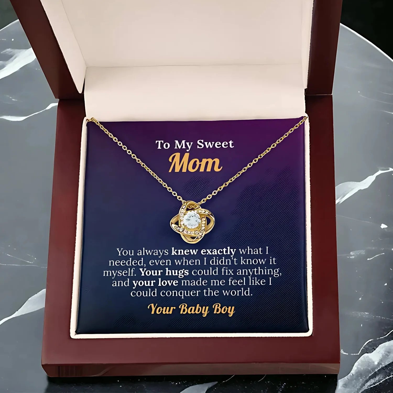 To My Sweet Mom with Love from your Baby Boy