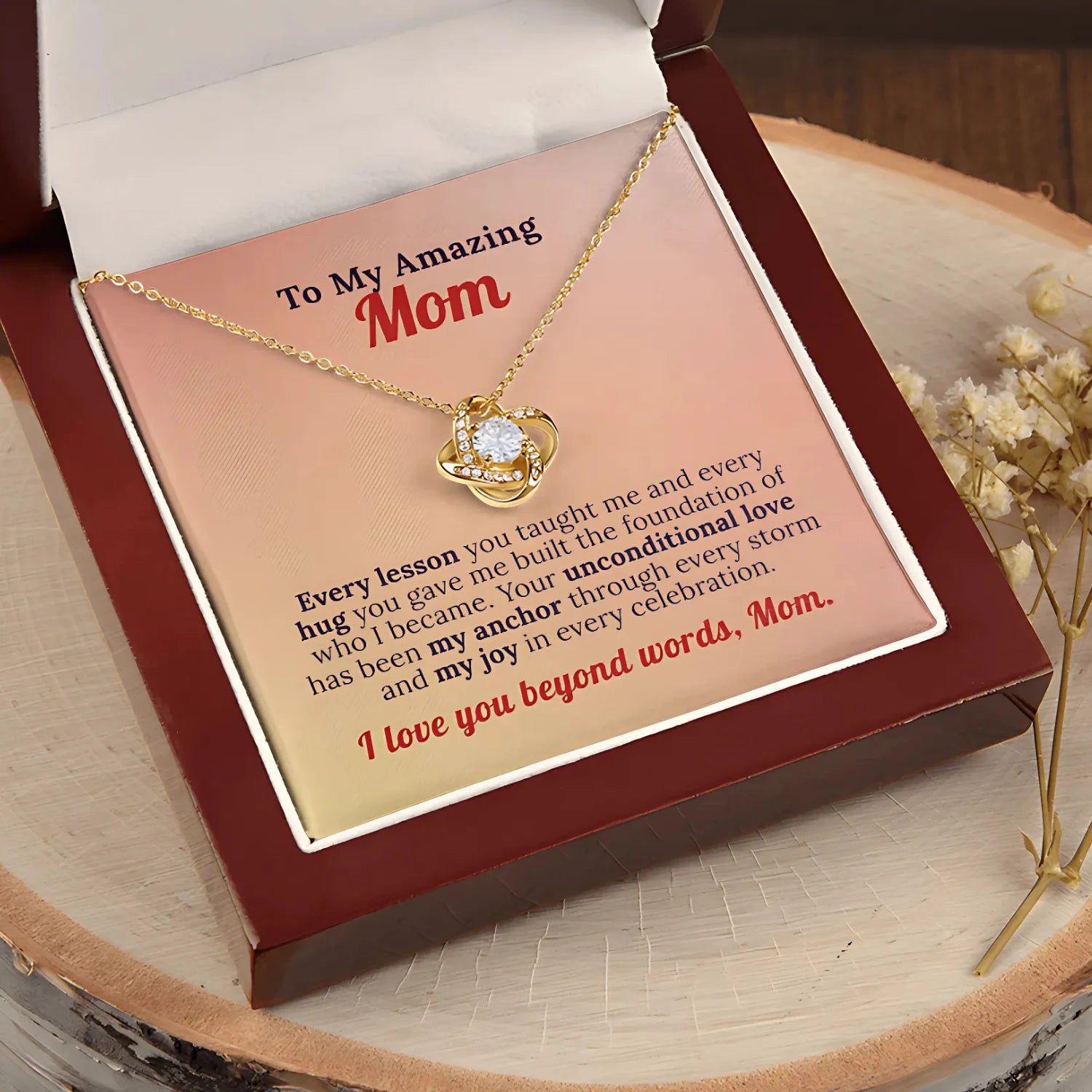 To My Amazing Mom - Foundation of Love Necklace