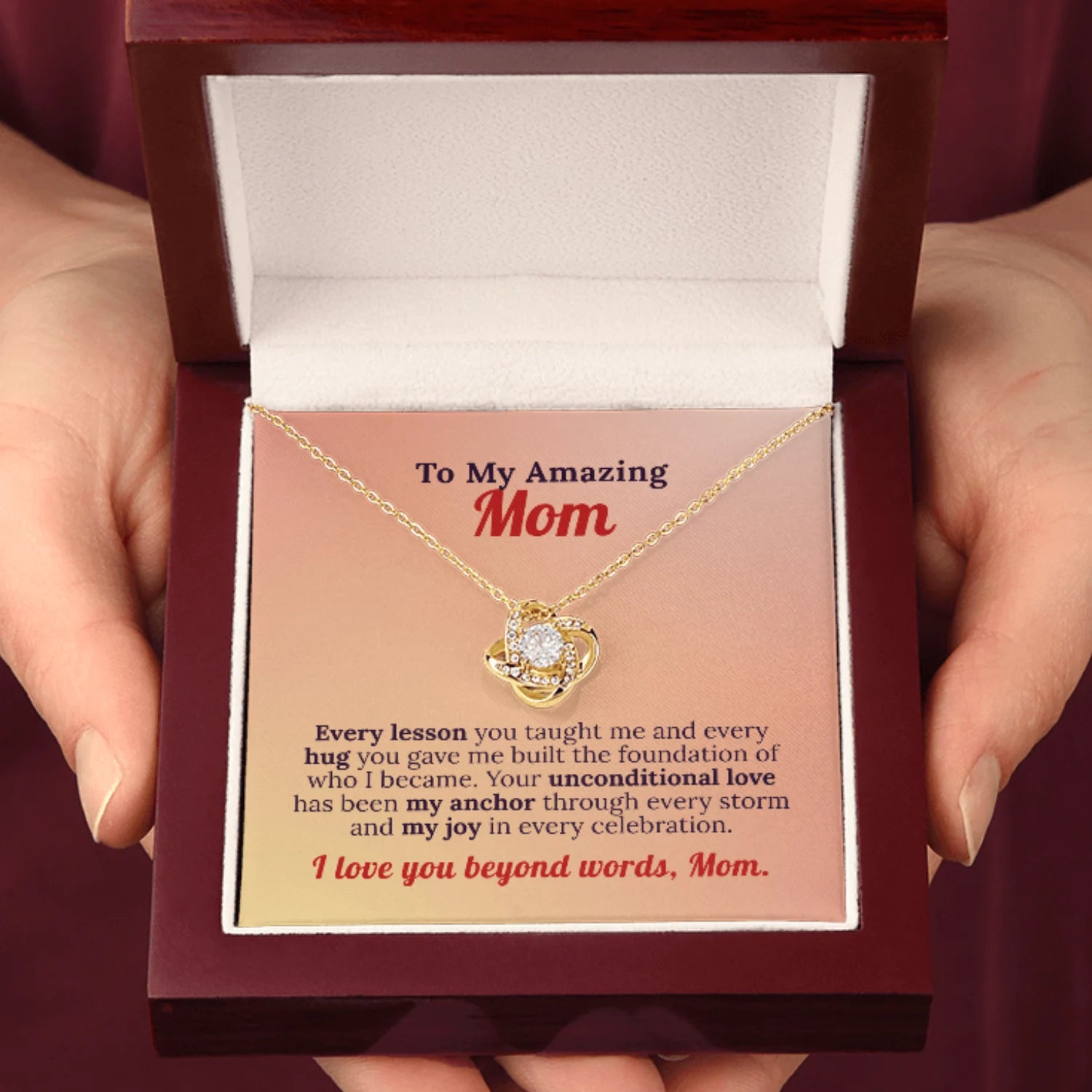 To My Amazing Mom - Foundation of Love Necklace