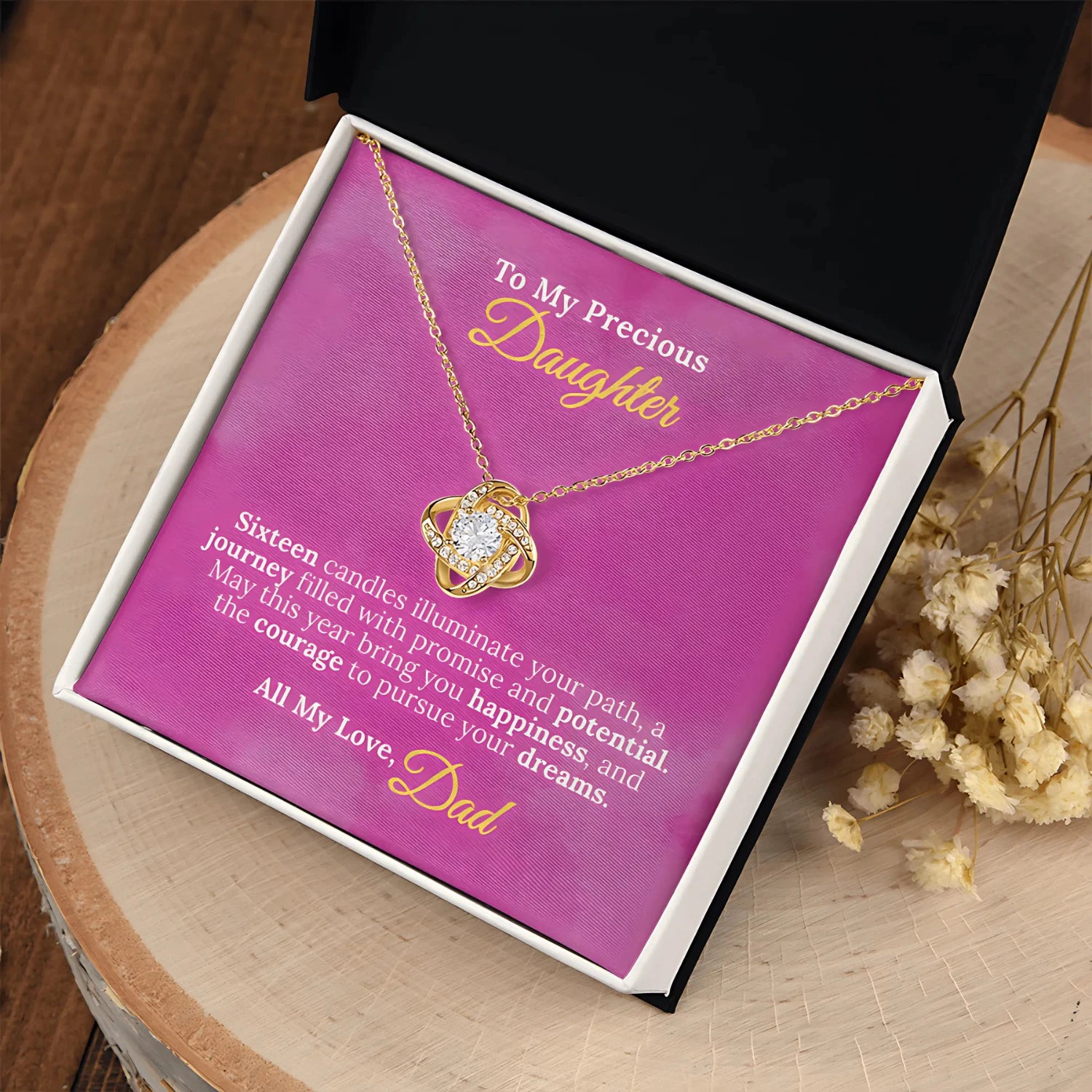 To My Precious Daughter - Sweet 16 Necklace from Dad