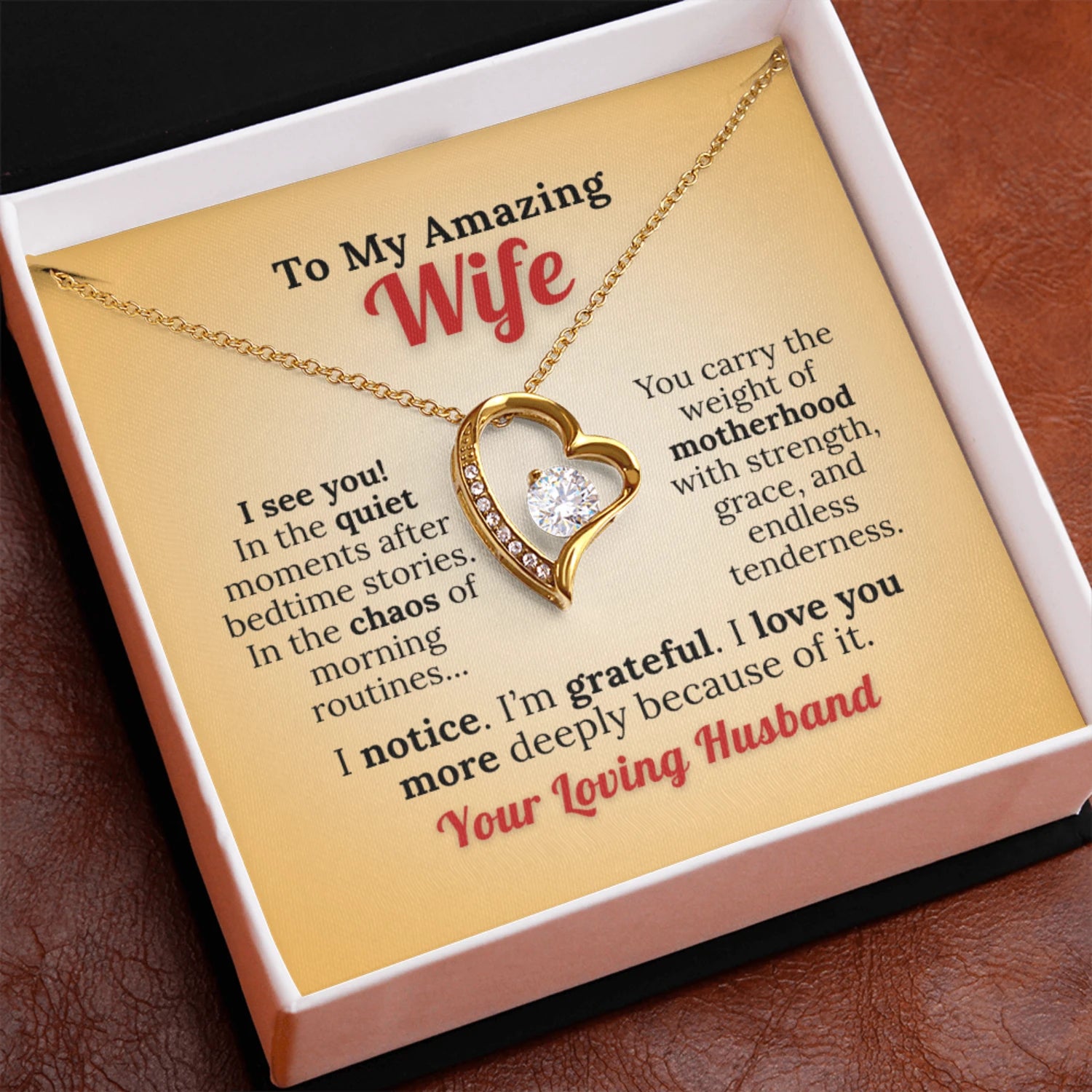 To my Amazing Wife - "I See You" Love & Appreciation Necklace