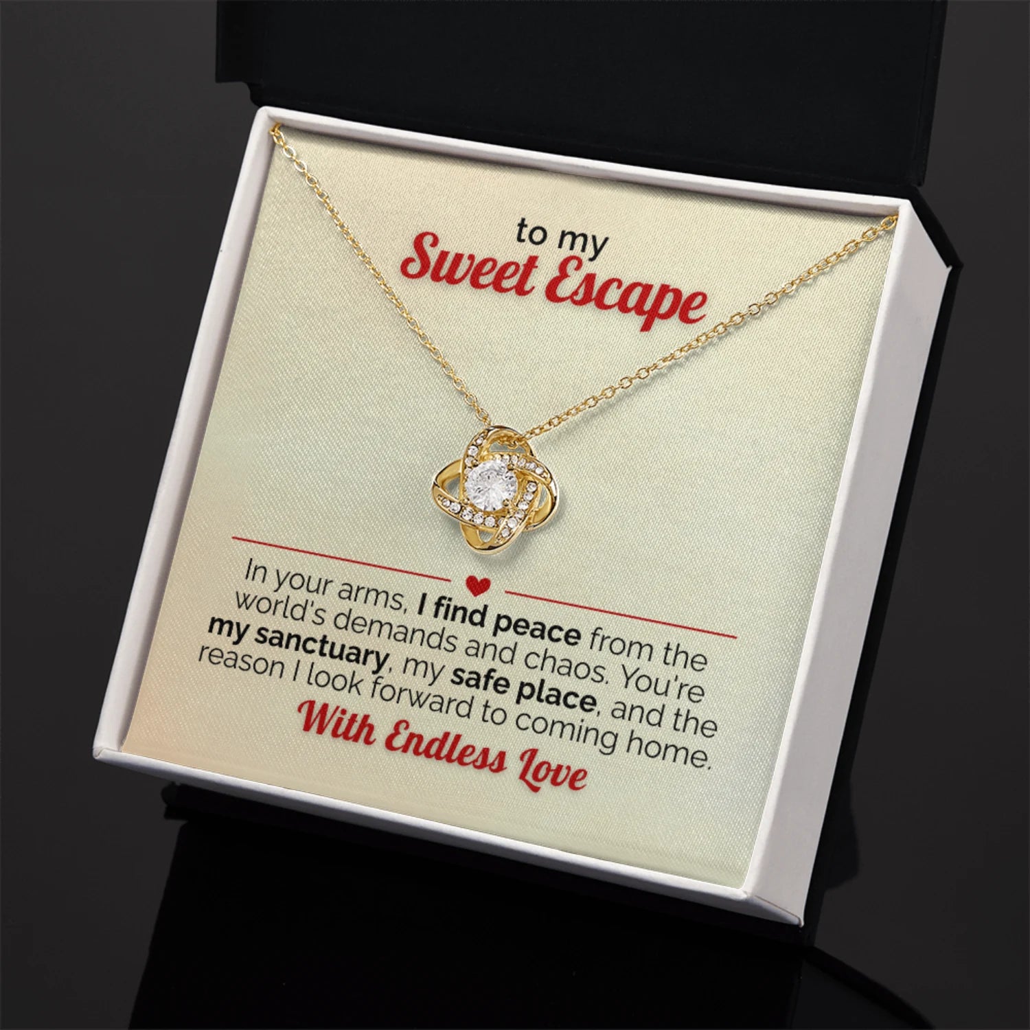 To My Wife - You're My Sweet Escape Gold Necklace