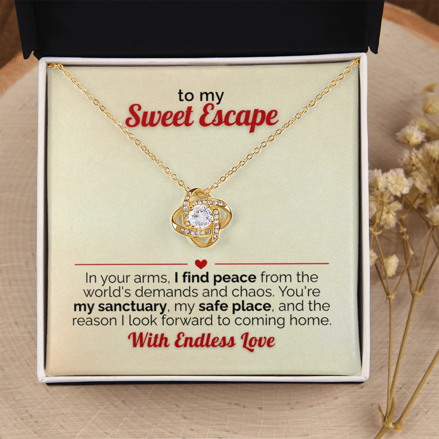 To My Wife - You're My Sweet Escape Gold Necklace