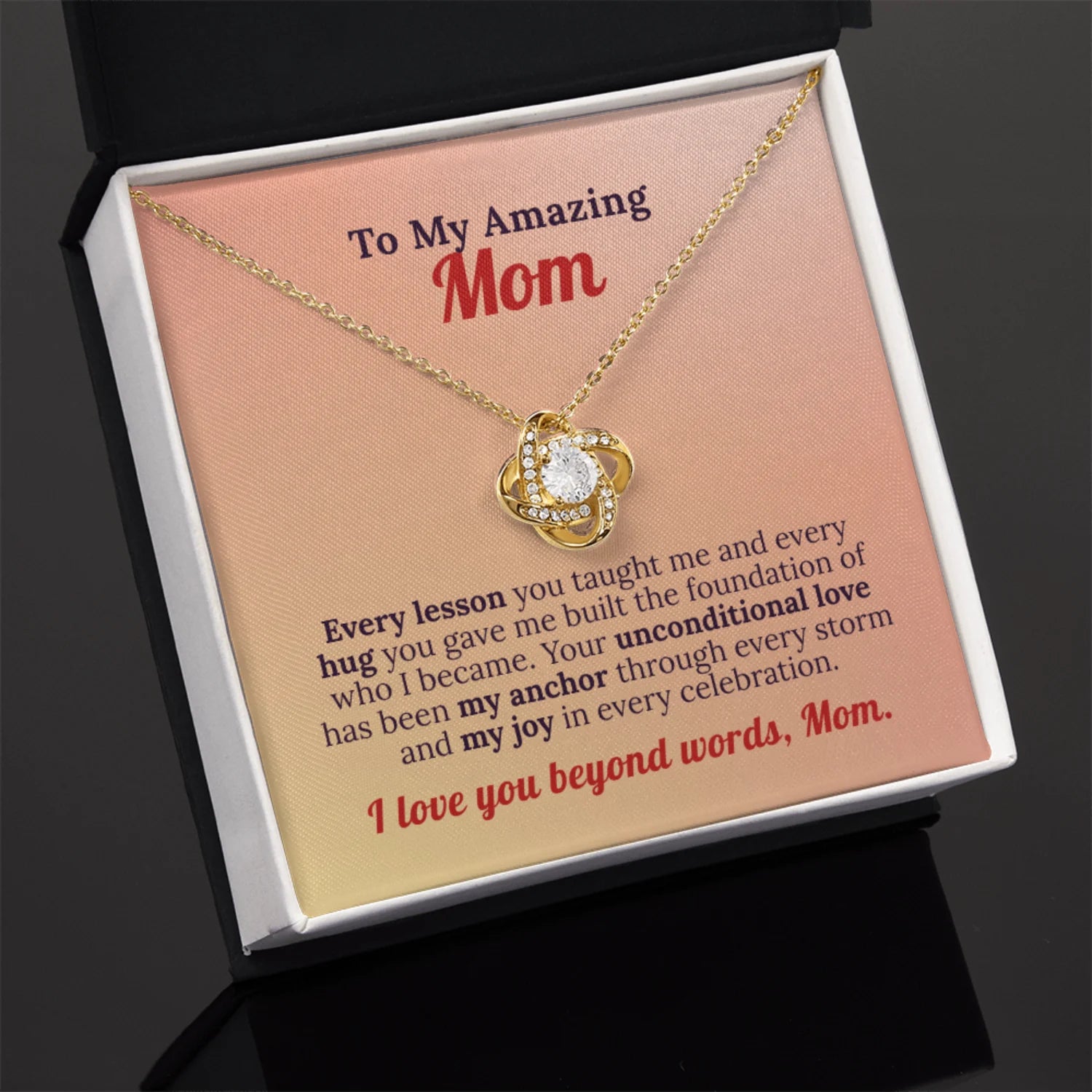 To My Amazing Mom - Foundation of Love Necklace