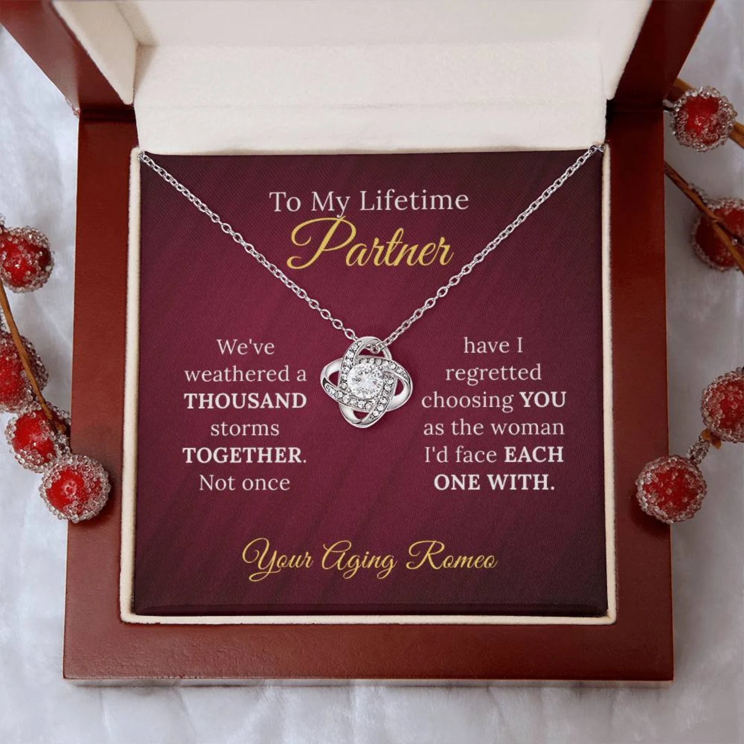 To My Lifetime Partner - Wife Appreciation Necklace