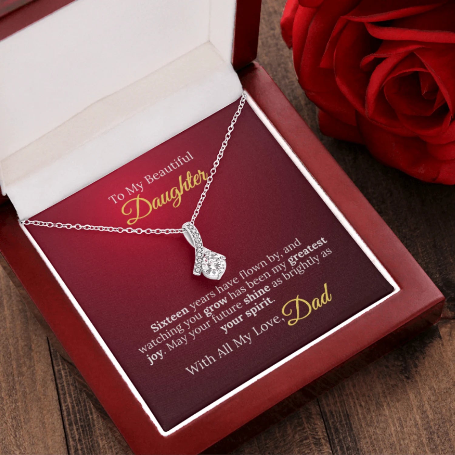 To My Beautiful Daughter - Sweet Sixteen Necklace from Dad