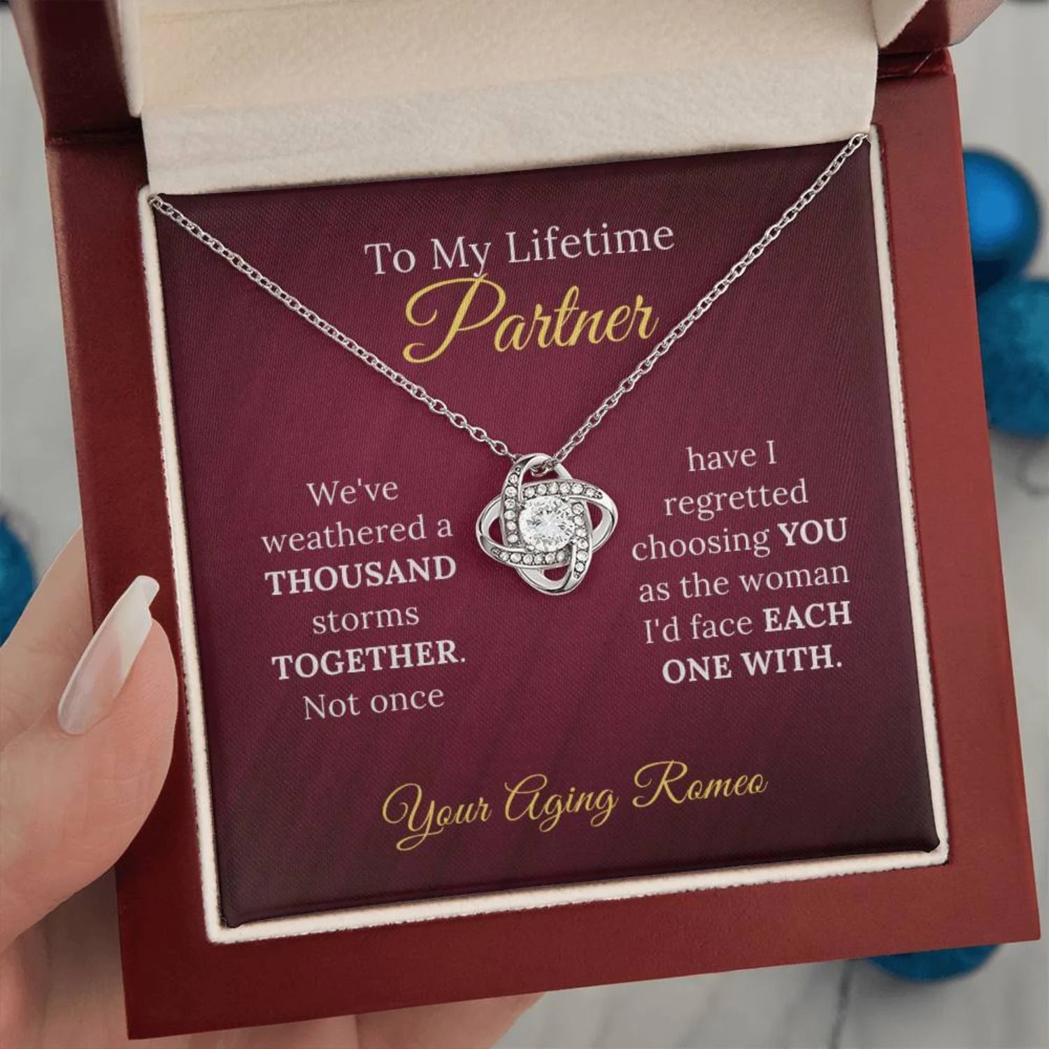 To My Lifetime Partner - Wife Appreciation Necklace