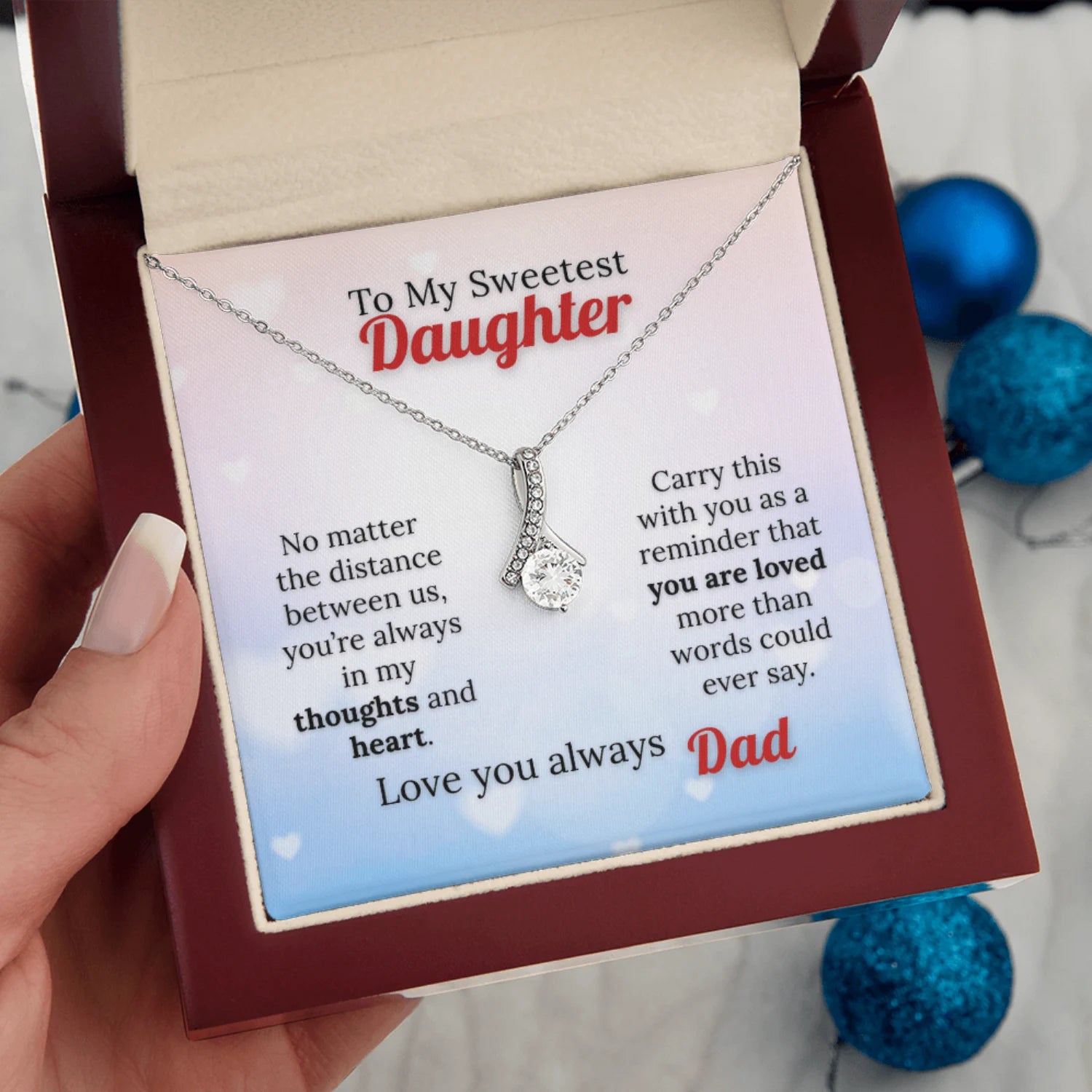 To My Sweetest Daughter - Love Beyond Distance Necklace