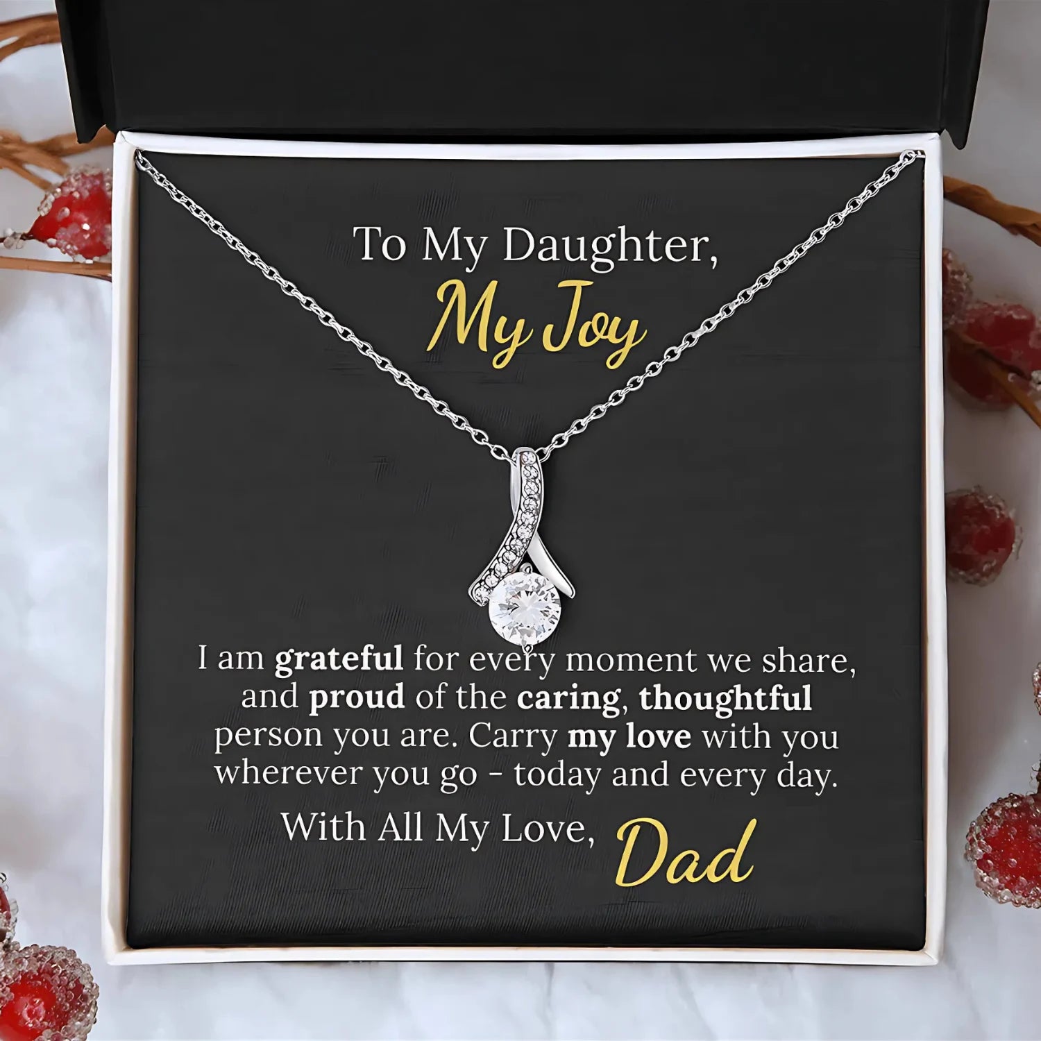 To My Daughter My Joy - Heartfelt Love Necklace