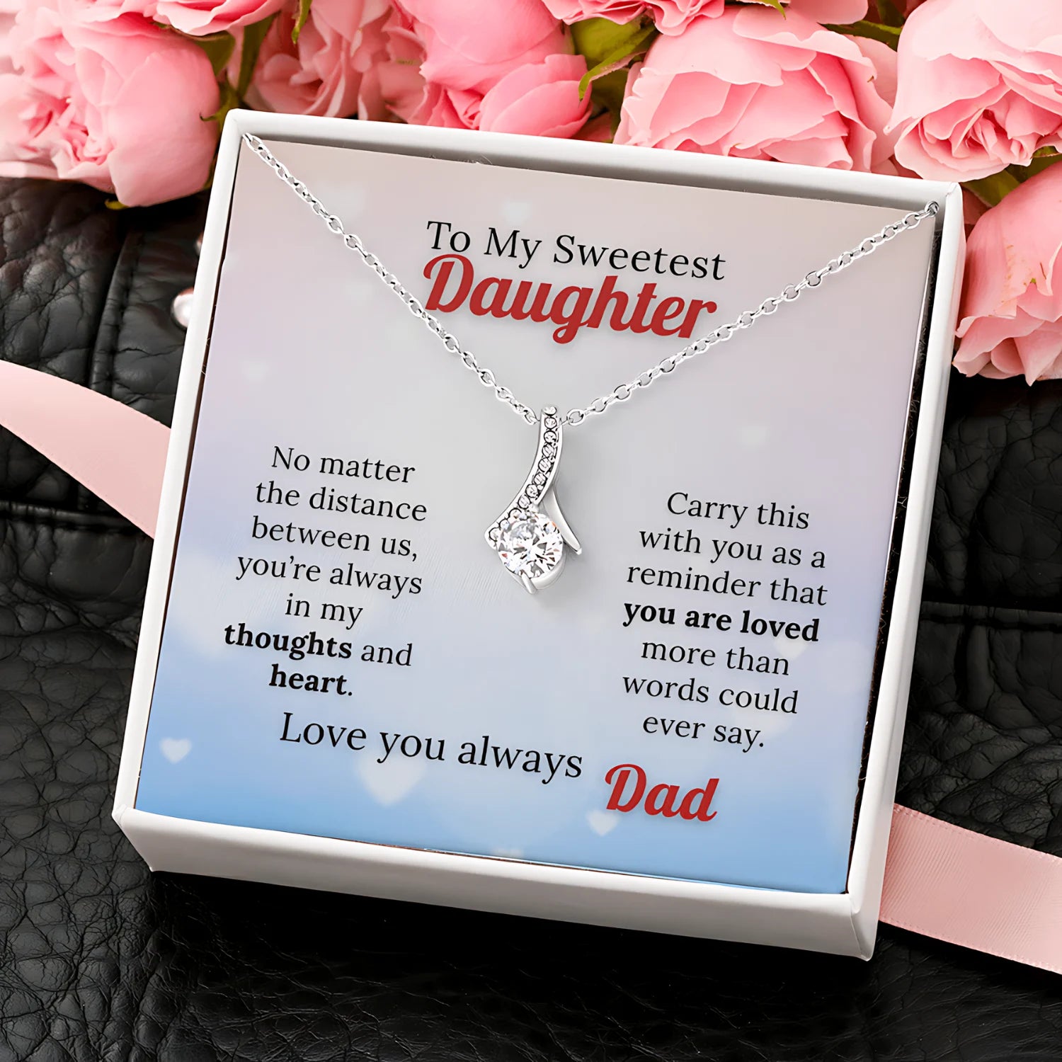 To My Sweetest Daughter - Love Beyond Distance Necklace