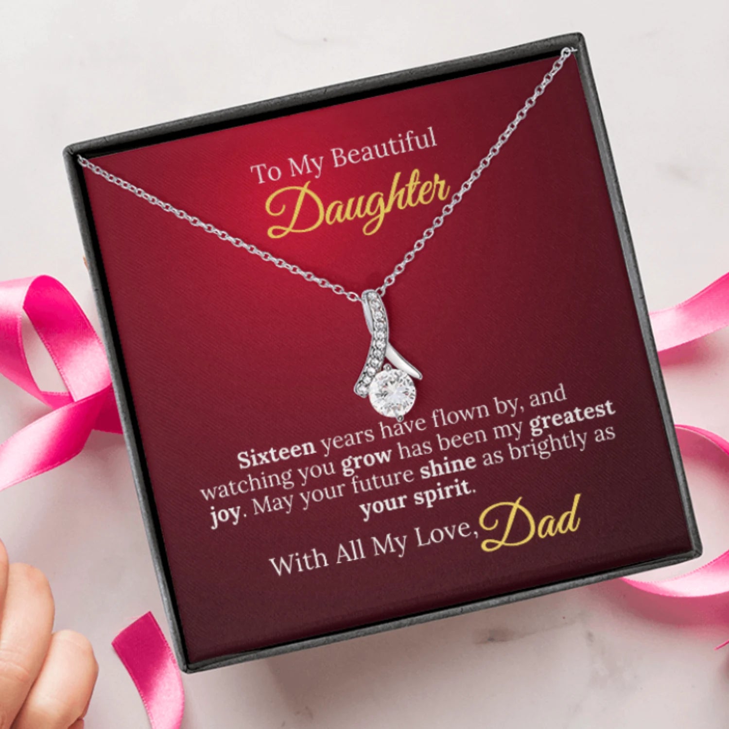 To My Beautiful Daughter - Sweet Sixteen Necklace from Dad