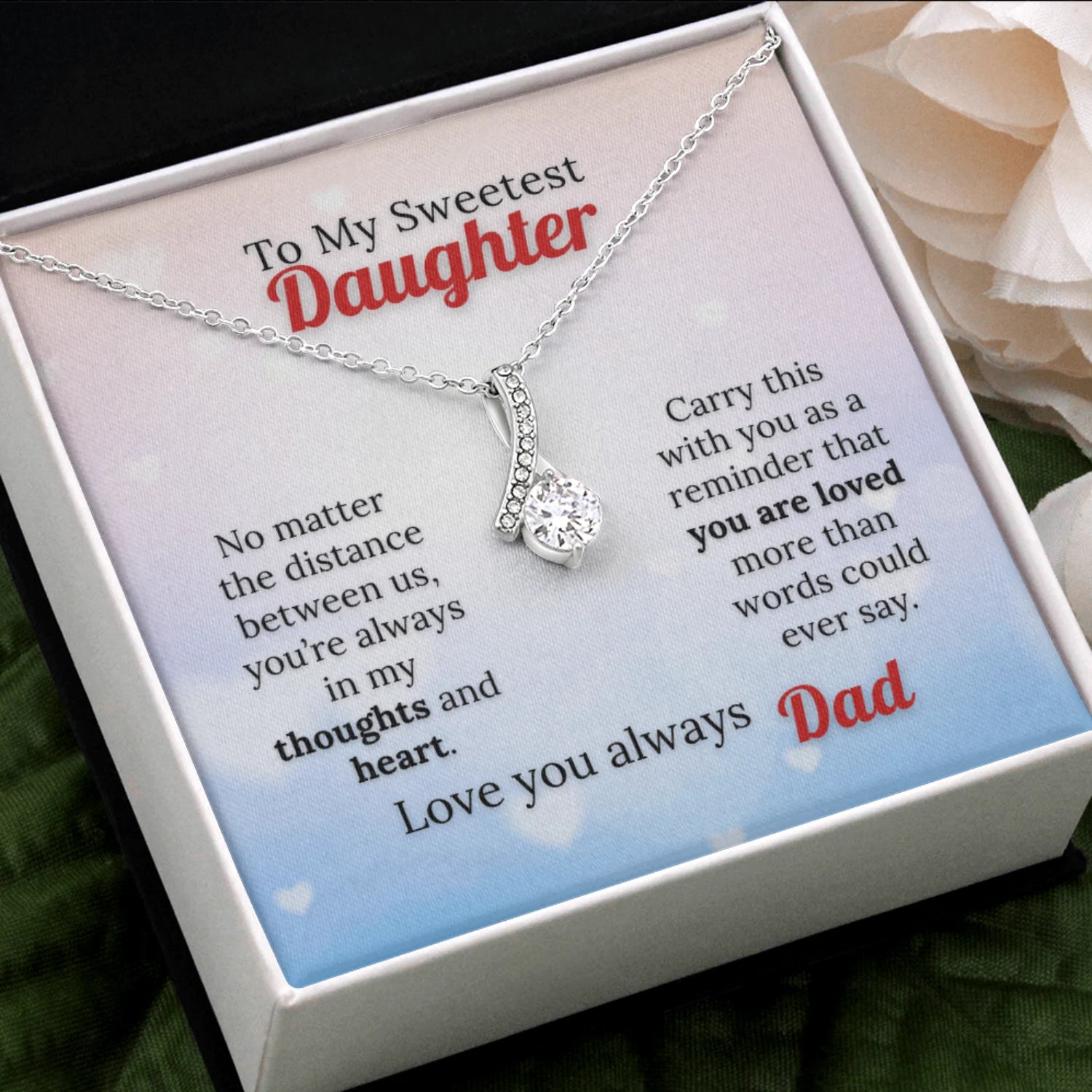 To My Sweetest Daughter - Love Beyond Distance Necklace