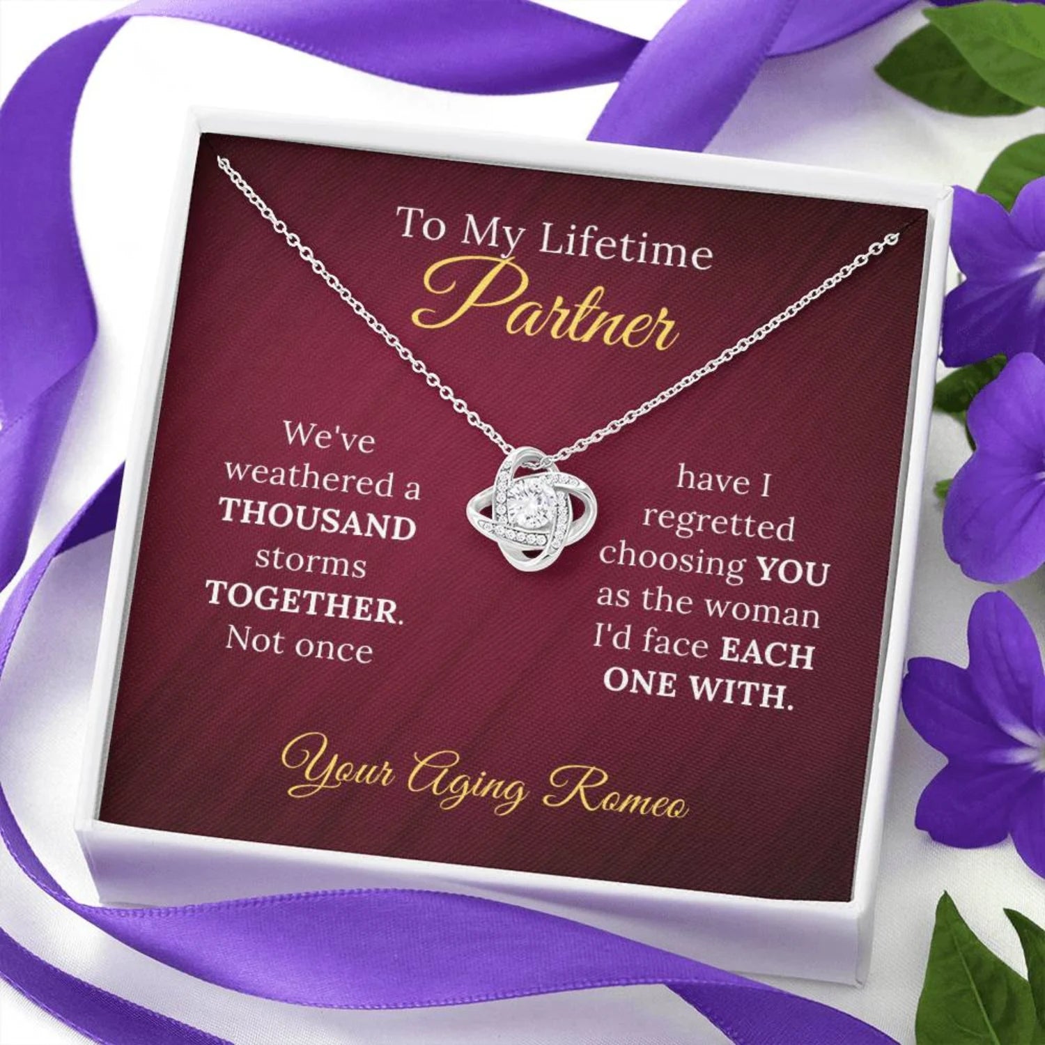 To My Lifetime Partner - Wife Appreciation Necklace