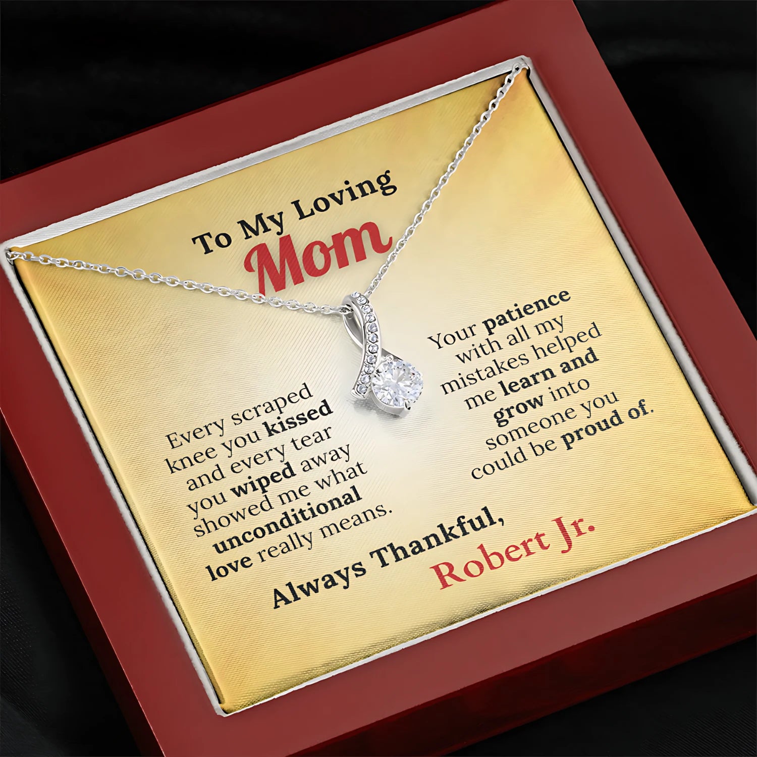 To My Loving Mom From Your Thankful Boy