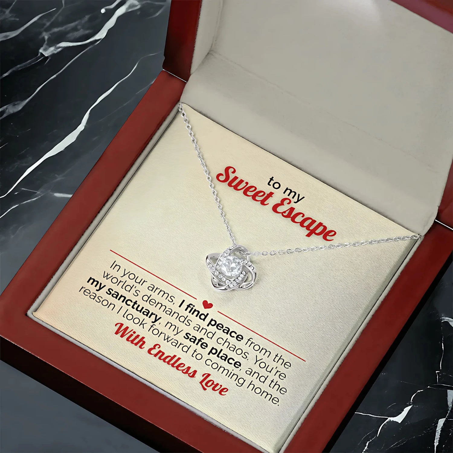 To My Wife - You're My Sweet Escape Gold Necklace