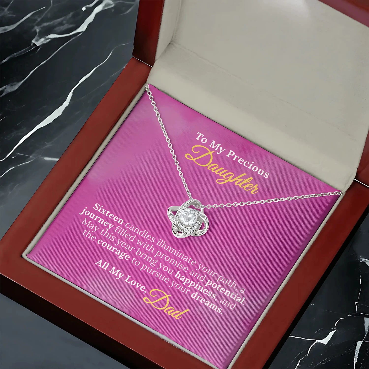 To My Precious Daughter - Sweet 16 Necklace from Dad