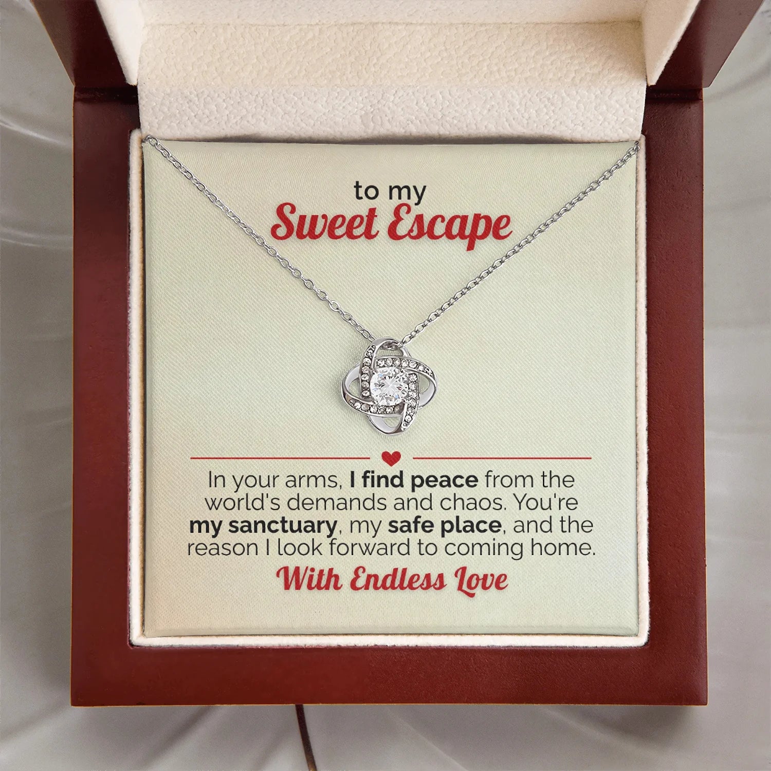 To My Wife - You're My Sweet Escape Gold Necklace