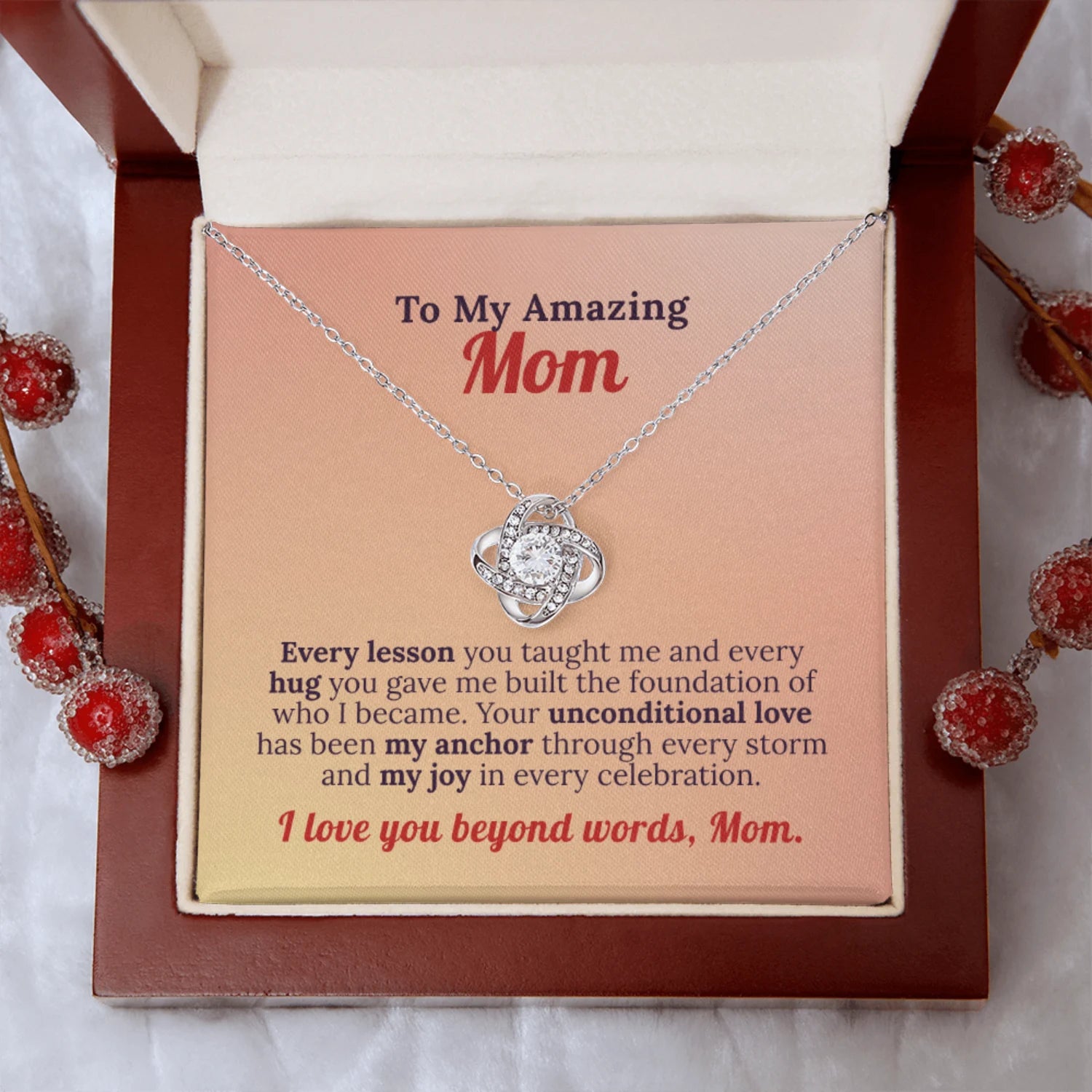 To My Amazing Mom - Foundation of Love Necklace