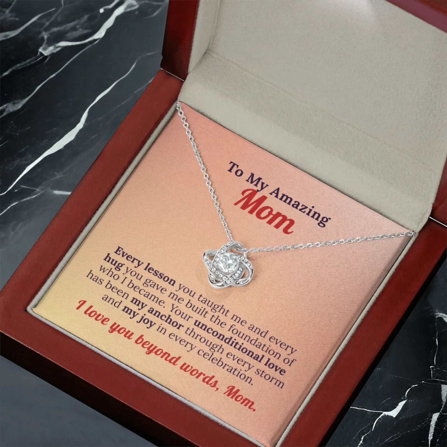 To My Amazing Mom - Foundation of Love Necklace