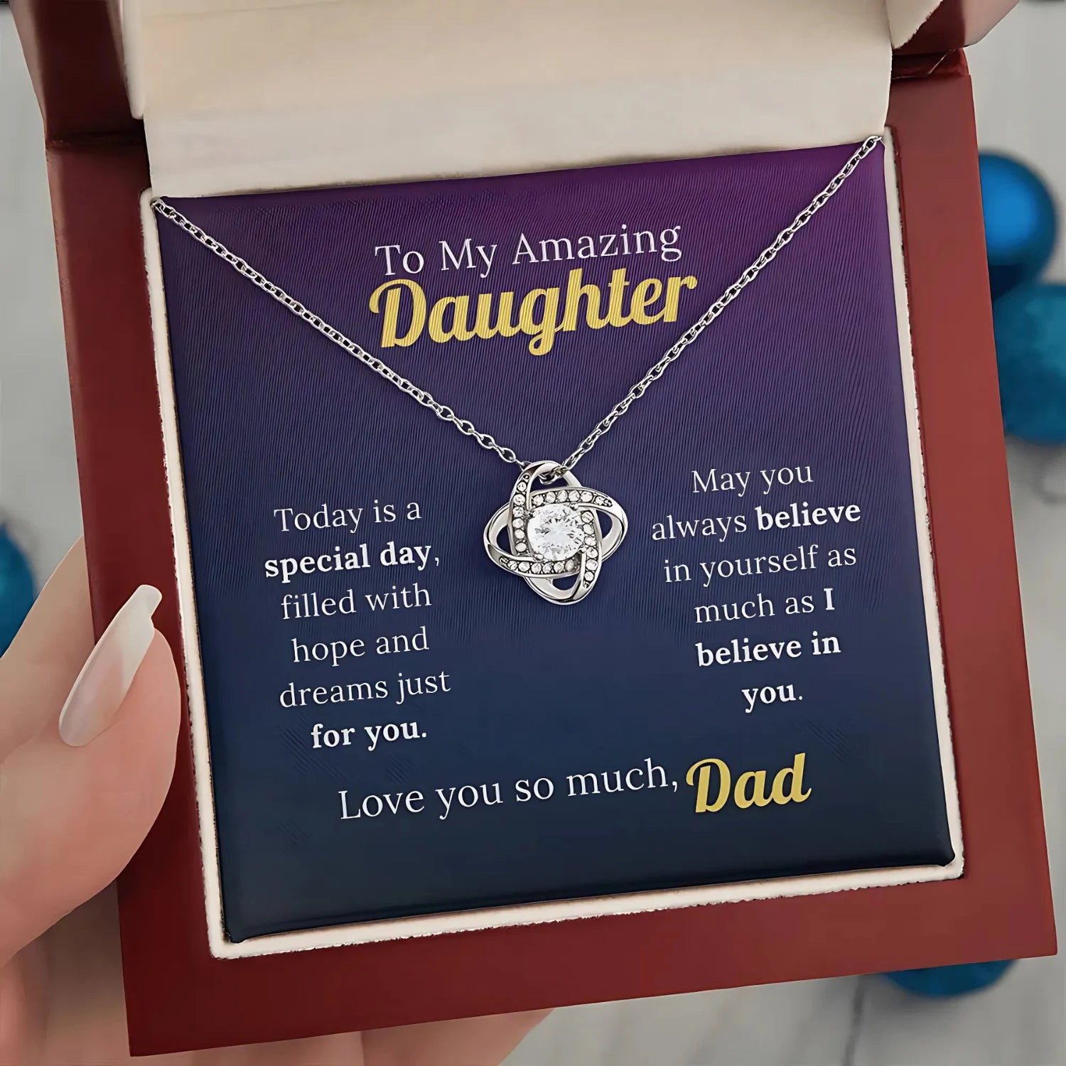 To My Amazing Daughter - A Father's Faith Necklace