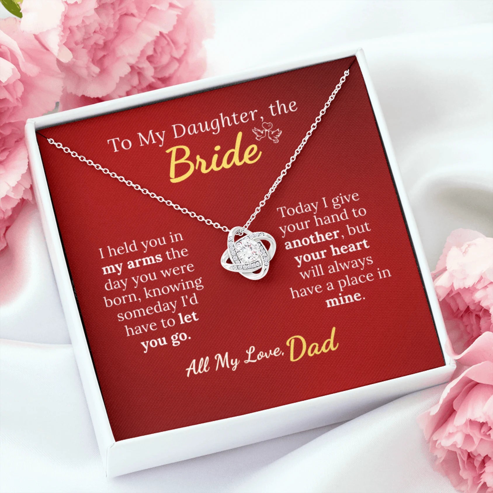 To My Daughter, the Bride - Always in My Heart Necklace