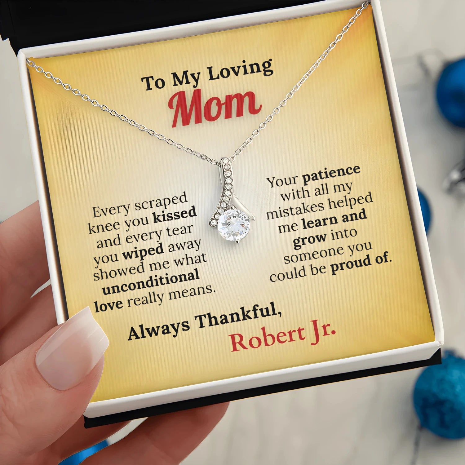 To My Loving Mom From Your Thankful Boy