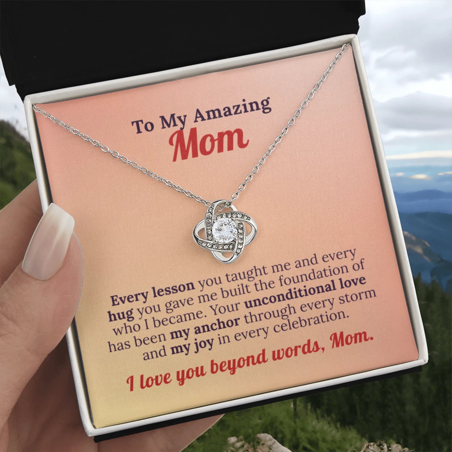 To My Amazing Mom - Foundation of Love Necklace